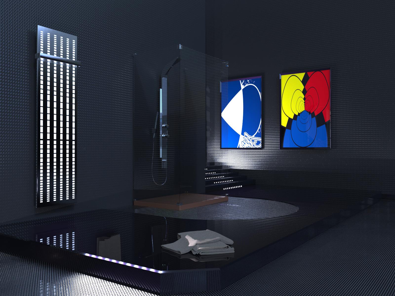 BADHEIZKÖRPER Design broken Mirror 2 120x47cm 799 Watt Edelstahl (+1 Halter glänzend 15mm) SZAGATO Handtuchheizkörper Mittelanschluss Handtuchwärmer