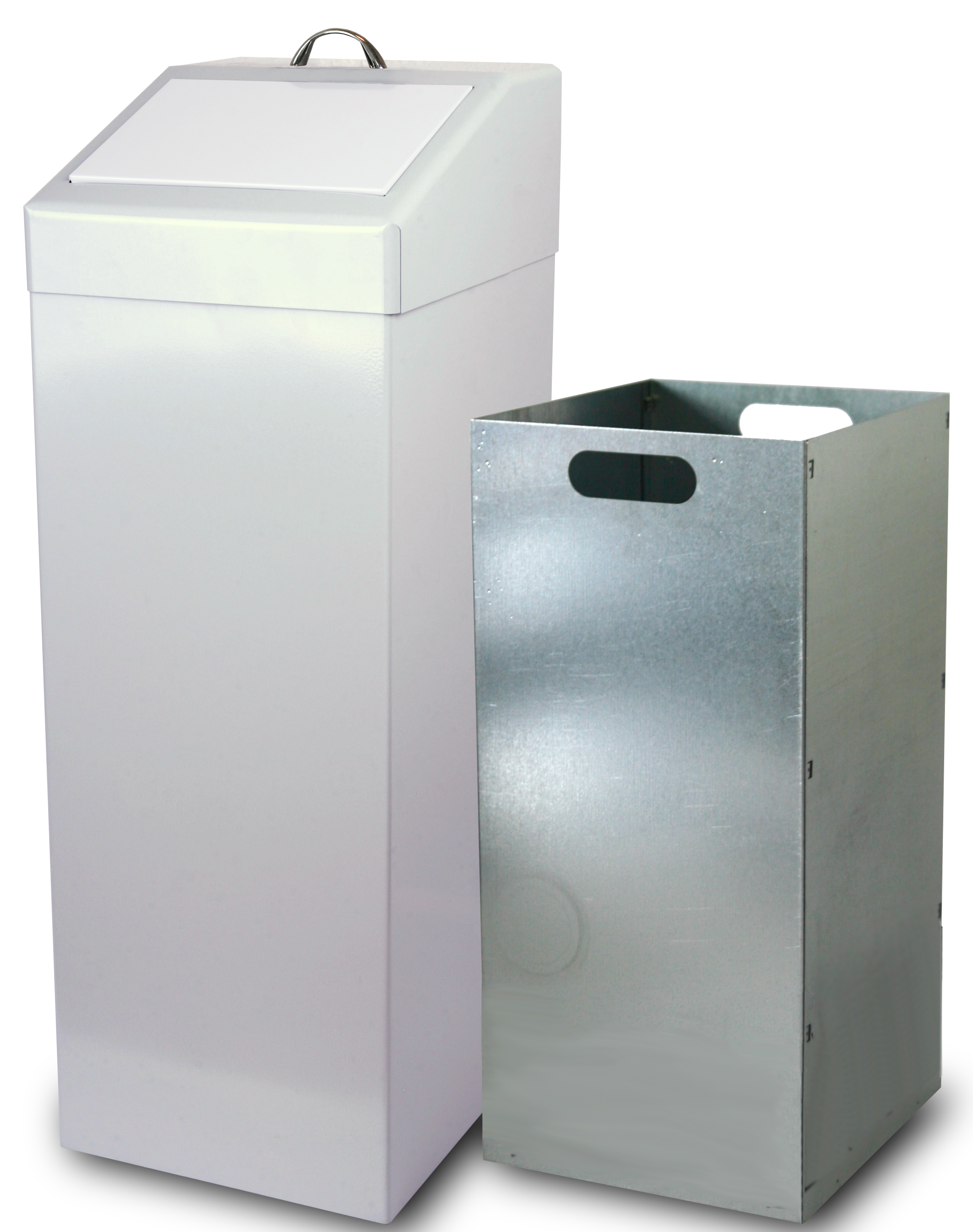 Abfallbehälter 87 ltr + Innenbehälter 90x34x38cm weiß SZAGATO Abfallbehälter Abfalleimer Abfallsammler Mülleimer großes Volumen Wertstoffsammler groß