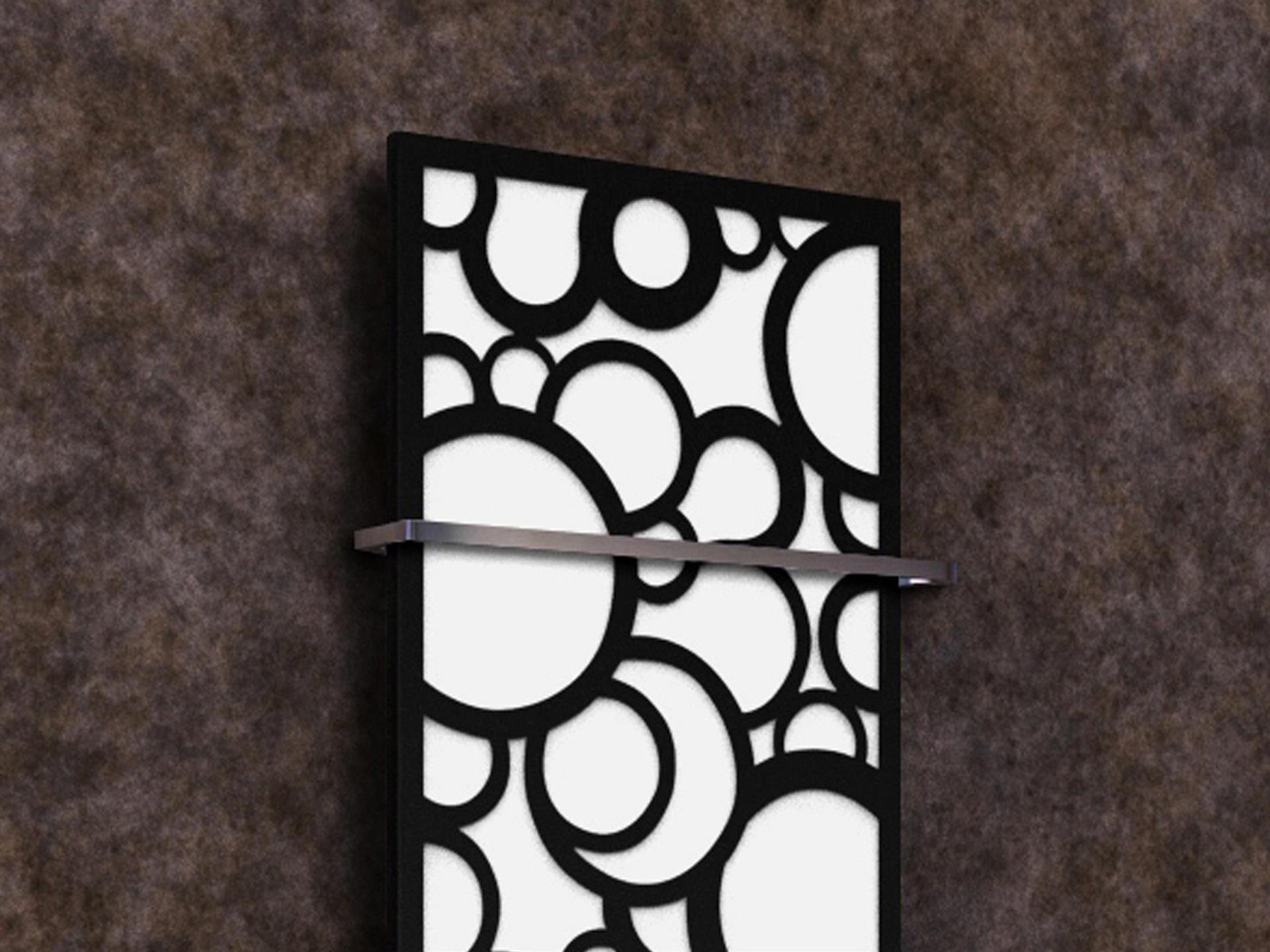 BADHEIZKÖRPER Design Kreta 2 120x47cm 799 Watt weiß schwarz +1 Halter 15mm SZAGATO Designheizkörper Handtuchheizkörper Mittelanschluss Handtuchwärmer