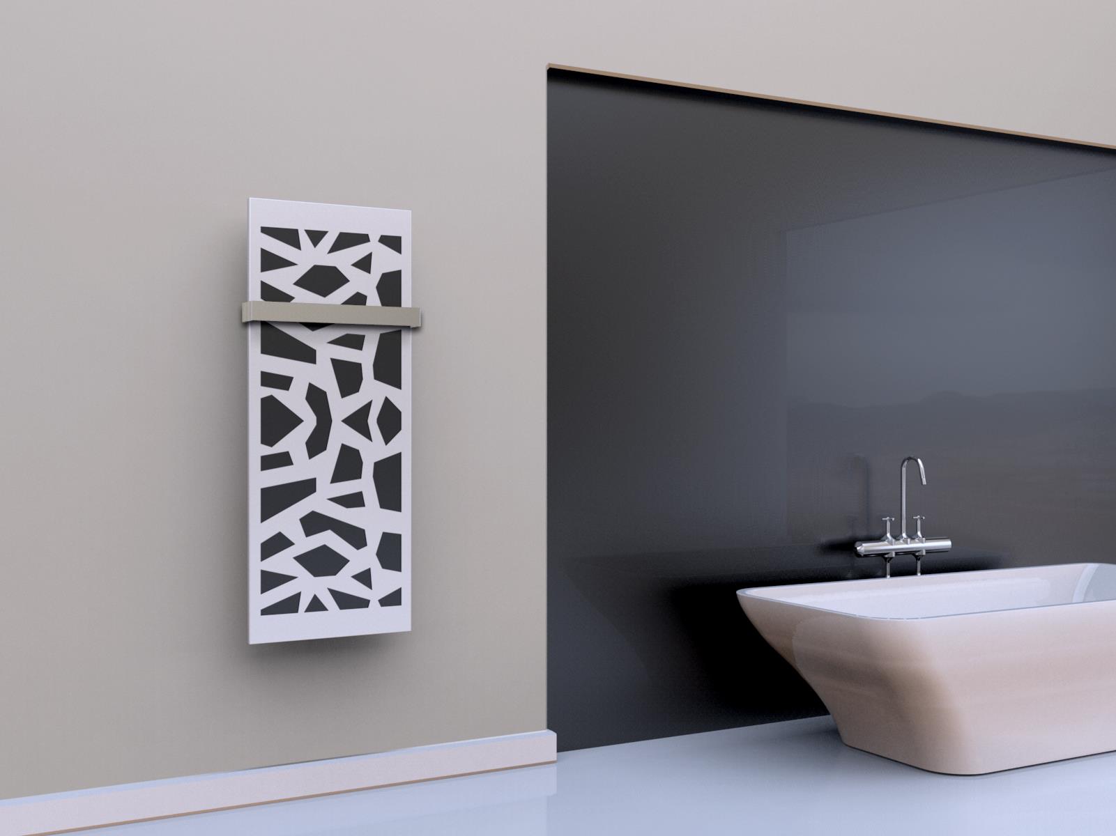 BADHEIZKÖRPER Design Mosaik 2 120x47cm 799 Watt anthrazit - moon (+1 Halter 50mm) SZAGATO Designheizkörper Handtuchheizkörper mit Mittelanschluss