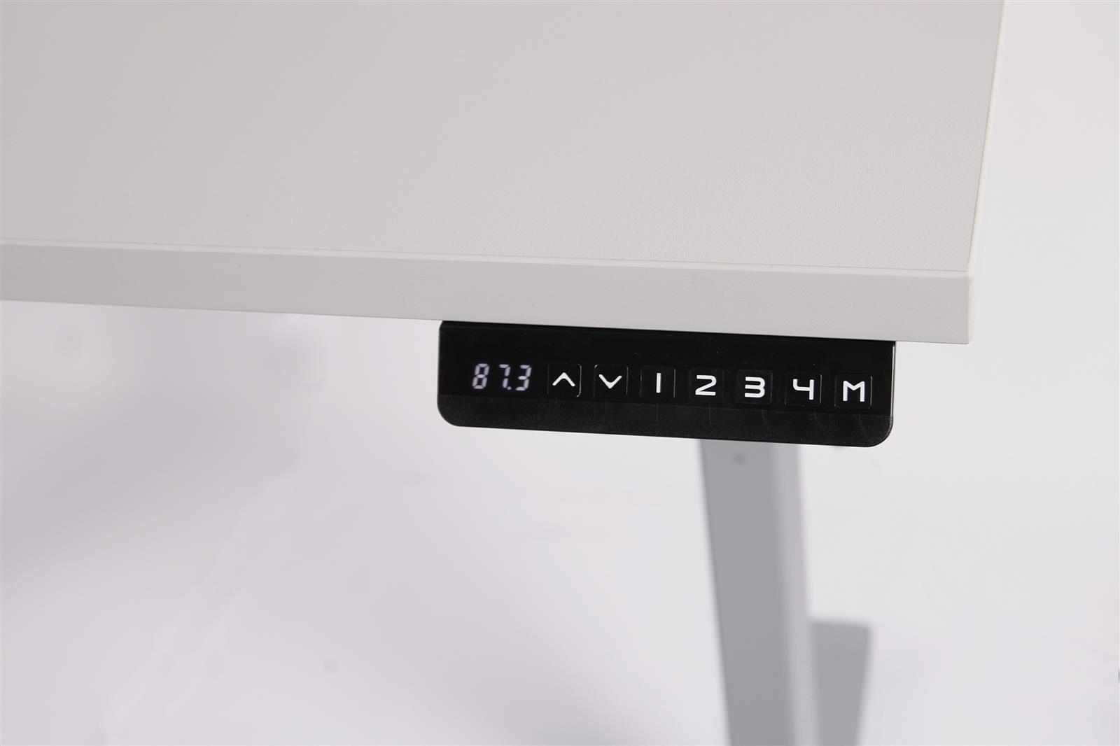 Schreibtisch höhenverstellbar elektrisch BxTxH 140x80cm lichtgrau SZAGATO Made in Germany Schreibti höhenverstellbarer Schreibtisch Bürotisch
