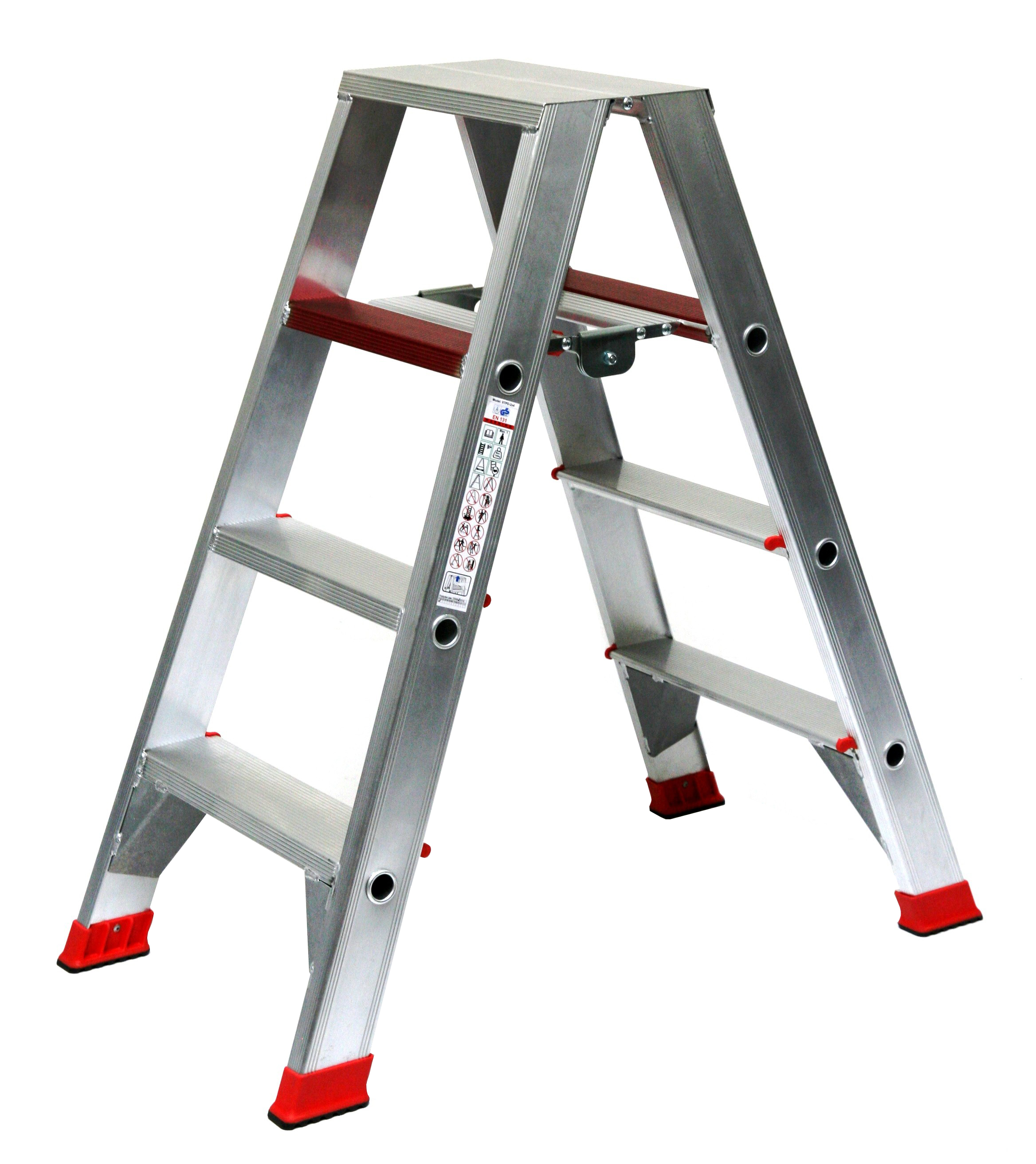 Stehleiter 2x4 Stufen Profi Länge 113cm 113x54x23cm Alu SZAGATO Stufenleiter Standleiter Haushaltsleiter Bockleiter Doppelstufenleiter Malerleiter