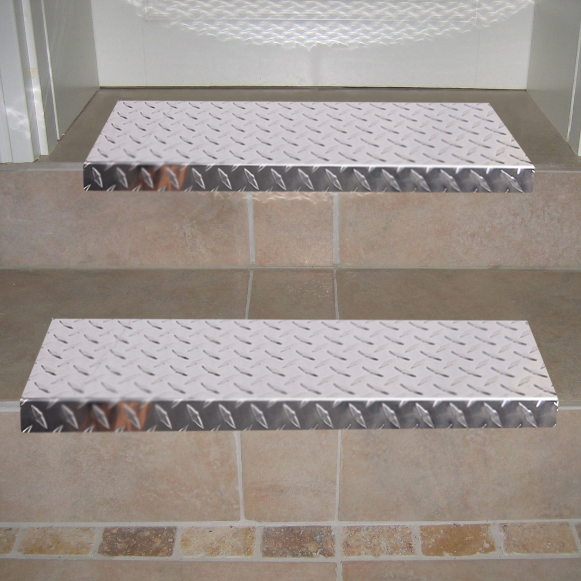 Stufenmatten aus Aluminium matt eckig 60x18cm SET= 15 Stück SZAGATO Treppenmatte Treppenmatte Stufenmatte Stufenmatten Aluminium ALU Metall