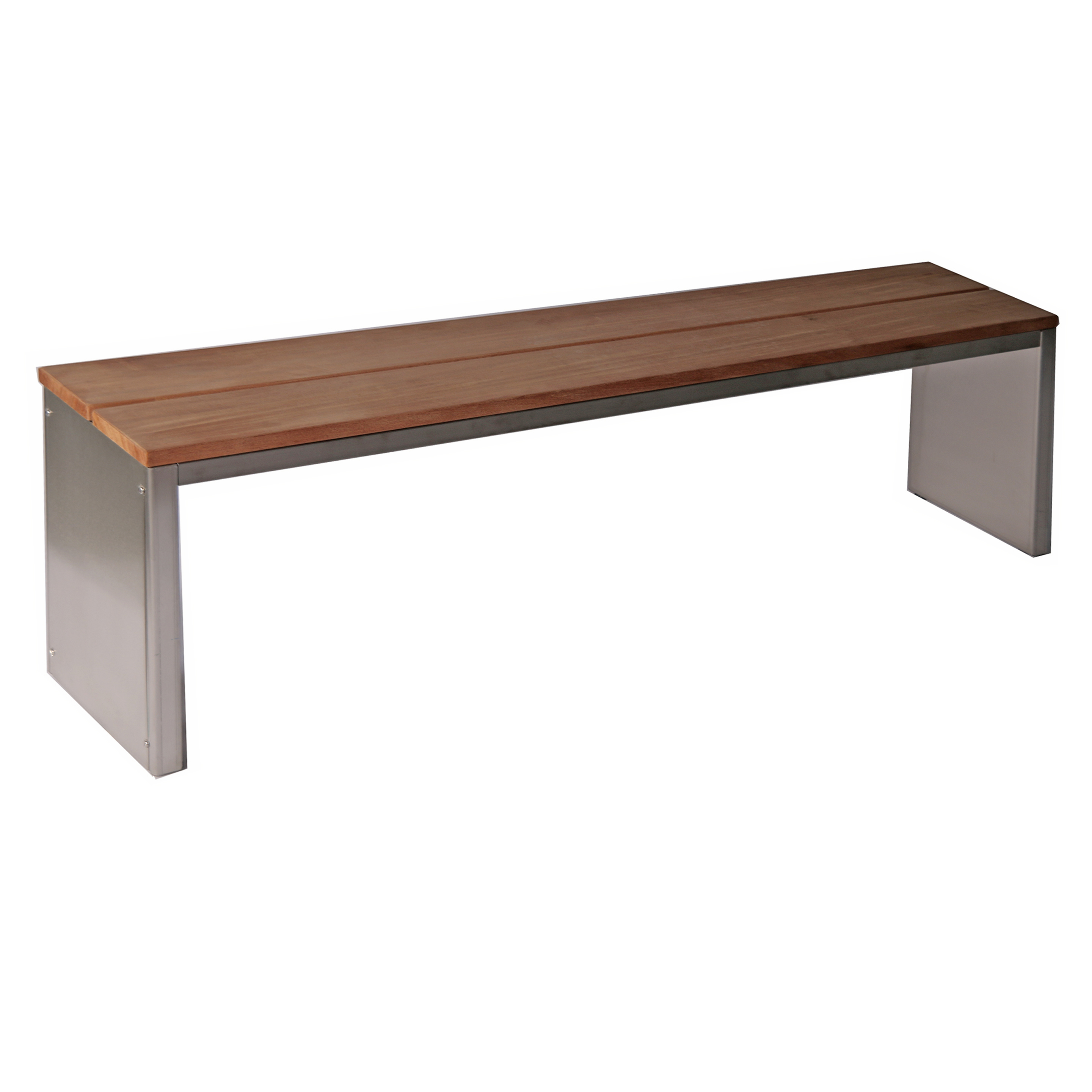 Parkbank, BxTxH: 150x30x40 cm, (D-Form) Edelstahl SZAGATO Made in Germany Sitzbank Metall Umkleidebank Parkbank wetterfest Parkbänke