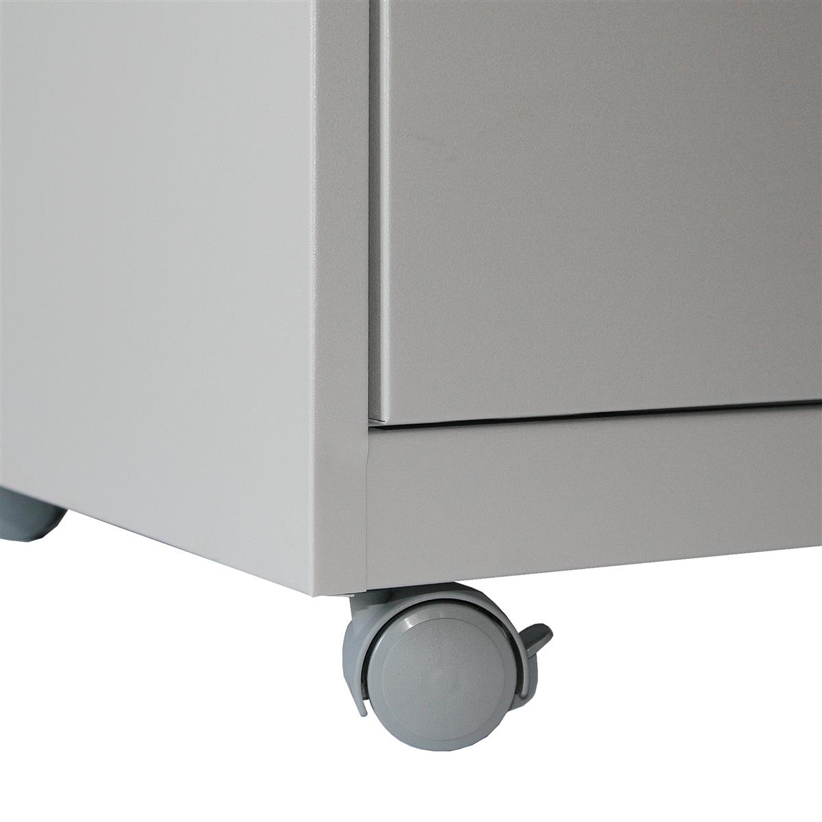 Rollcontainer Stahl Profi 2 Schubladen HxBxT 60x46x60cm lichtgrau SZAGATO Bürocontainer Schreibtisch Unterschrank Rollcontainers Rollcontainer Büro