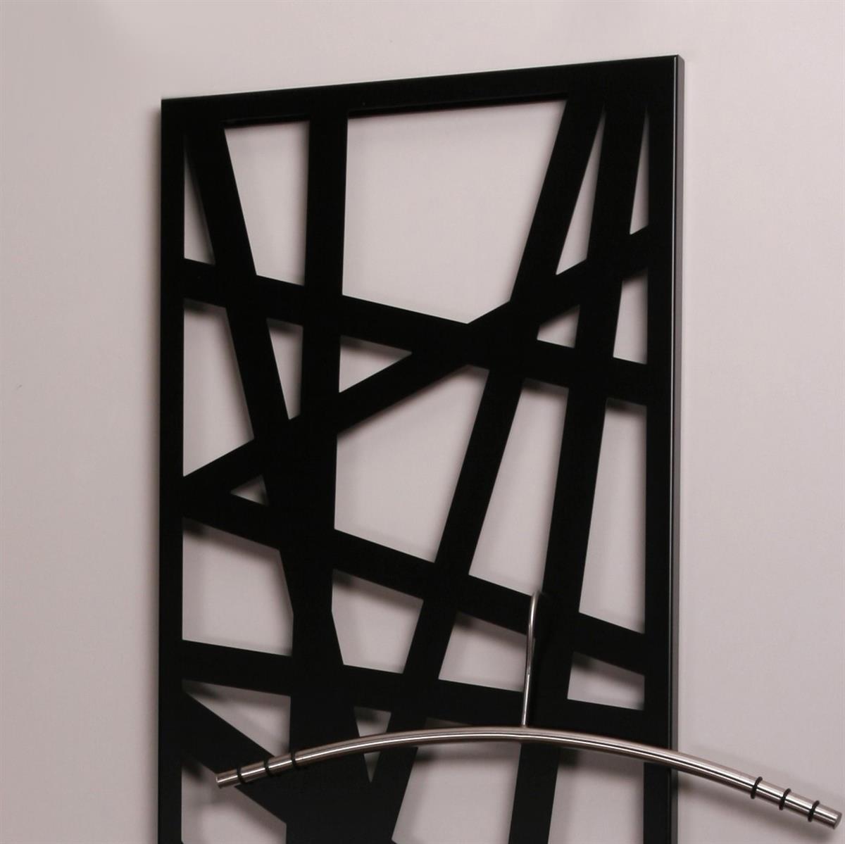 Wandgarderobe Design Stripes 140x40cm schwarz SZAGATO Made in Germany Garderobenpaneel Garderobenleiste Garderobenleisten Flurgarderobe Garderobe