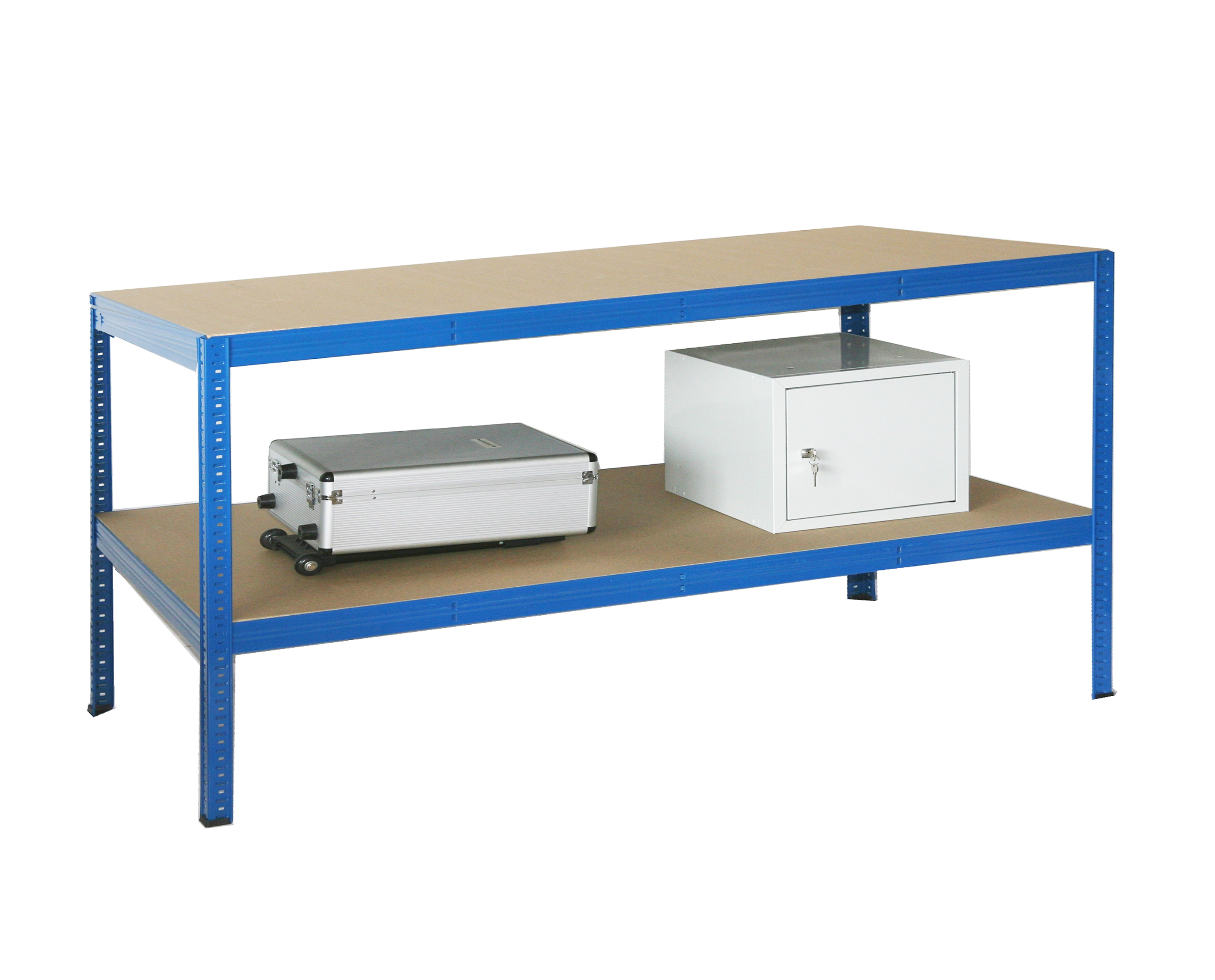 Werkbank Verpackungstisch 350 kg Profi 100x150x80cm 2 Böden blau SZAGATO Werkbank als Regal Werkbänk Metallregal Fachbodenregal Regalsystem Werkbank Verpackungstisch 350 kg Profi 2 Böden blau SZAGATO Werkbank als Regal Werkbänk Metallregal Fachbodenregal Regalsystem #1