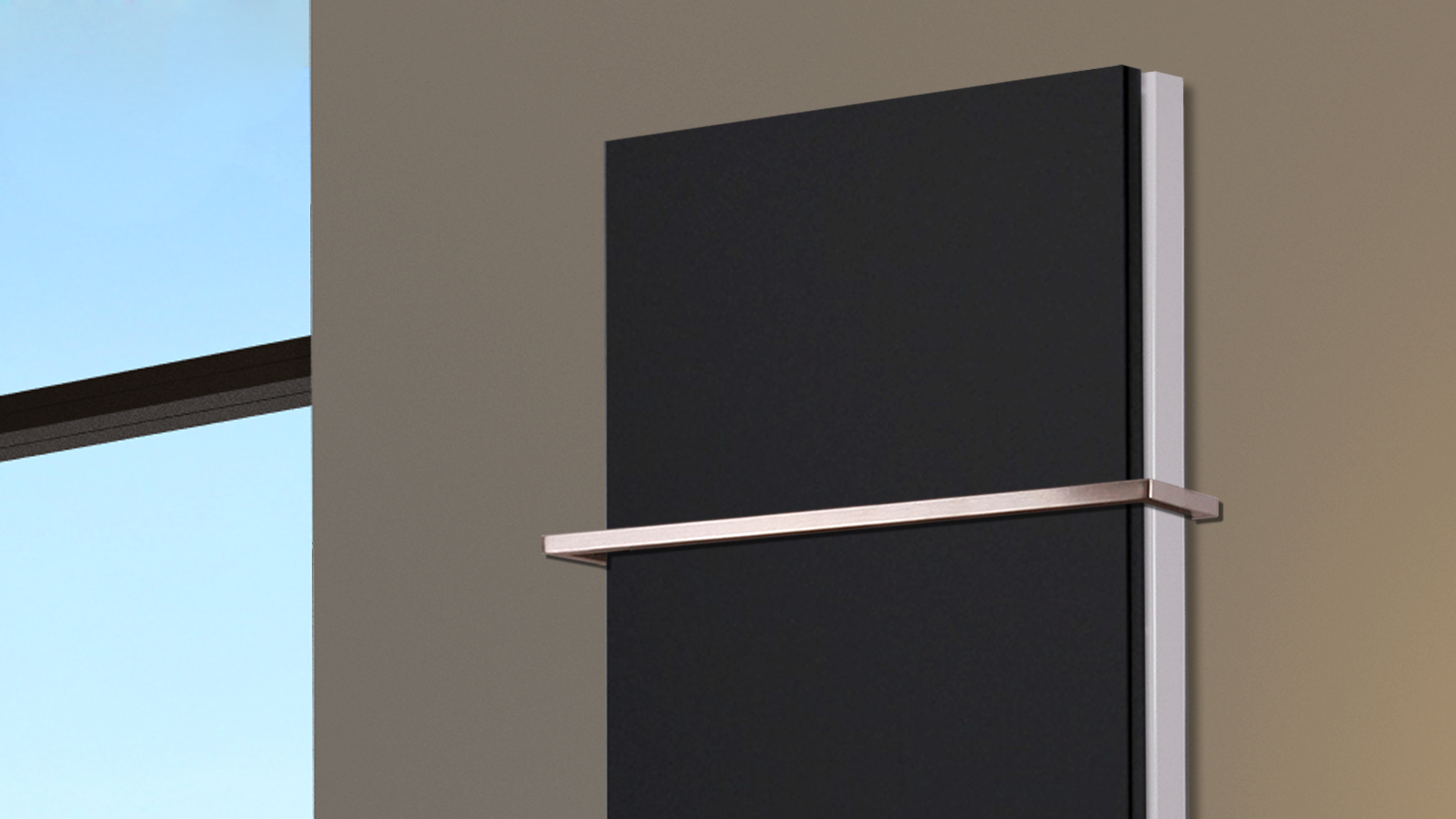 BADHEIZKÖRPER Design Mirror Steel 5 120x47cm 1458 Watt schwarz (+1 Halter 15mm) SZAGATO Designheizkörper Handtuchheizkörper mit Mittelanschluss