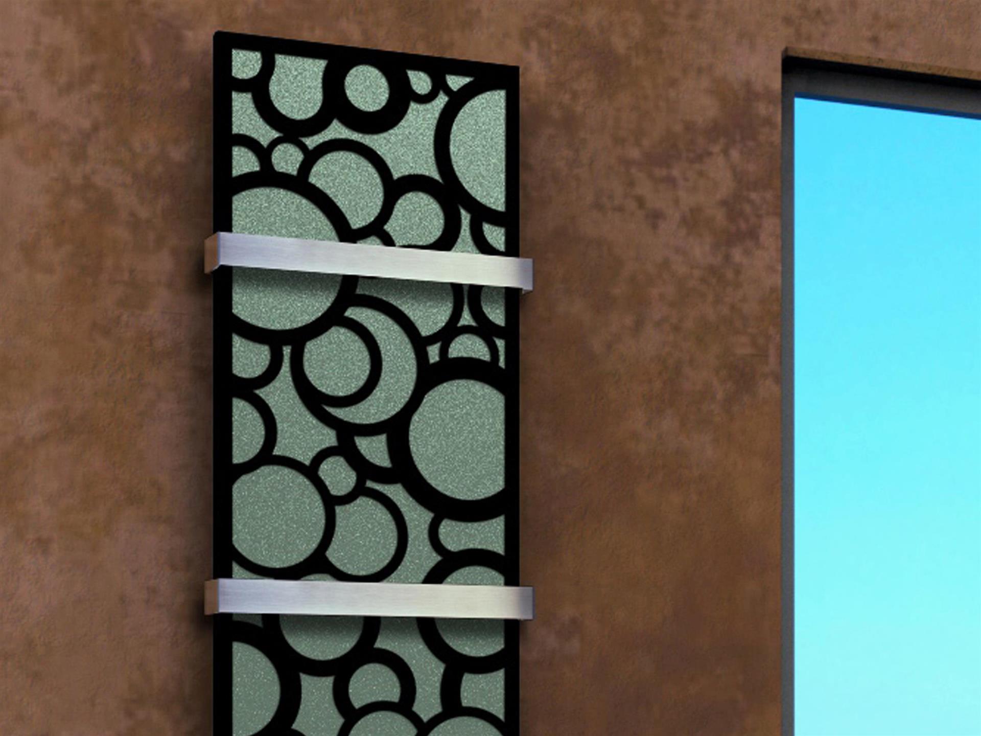 BADHEIZKÖRPER Design Kreta 3 180x47cm 1118 Watt schwarz (+2 Halter 50mm) SZAGATO Designheizkörper Handtuchheizkörper Mittelanschluss Handtuchwärmer