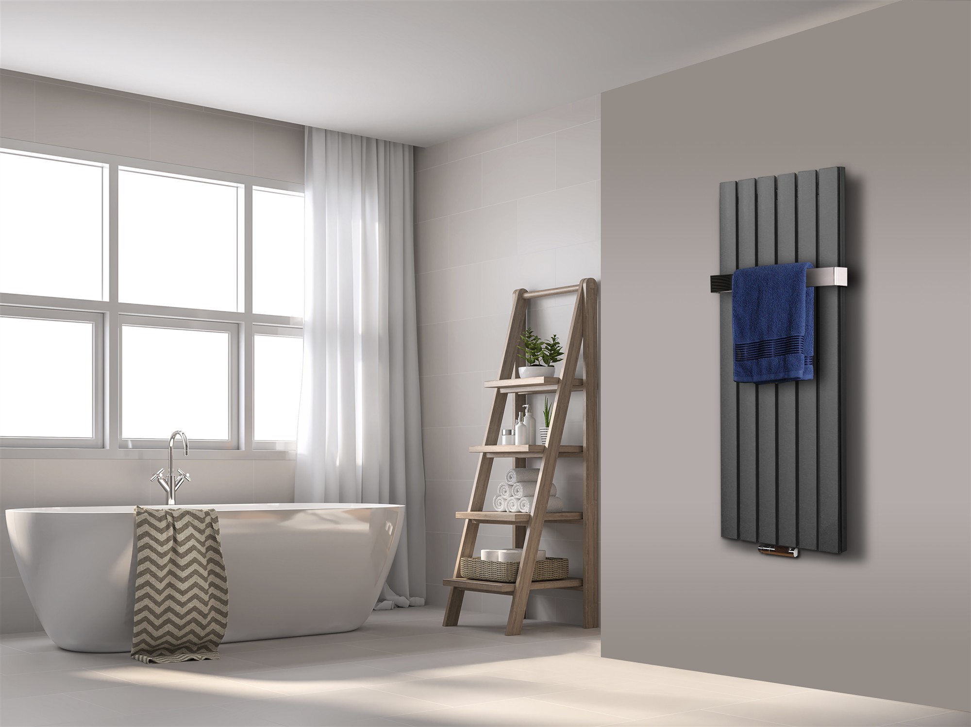 BADHEIZKÖRPER Design Peking 5 120x47cm 1458 Watt moonstone (+1 Halter 50mm glänzend) SZAGATO Designheizkörper Handtuchheizkörper mit Mittelanschluss Handtuchwärmer
