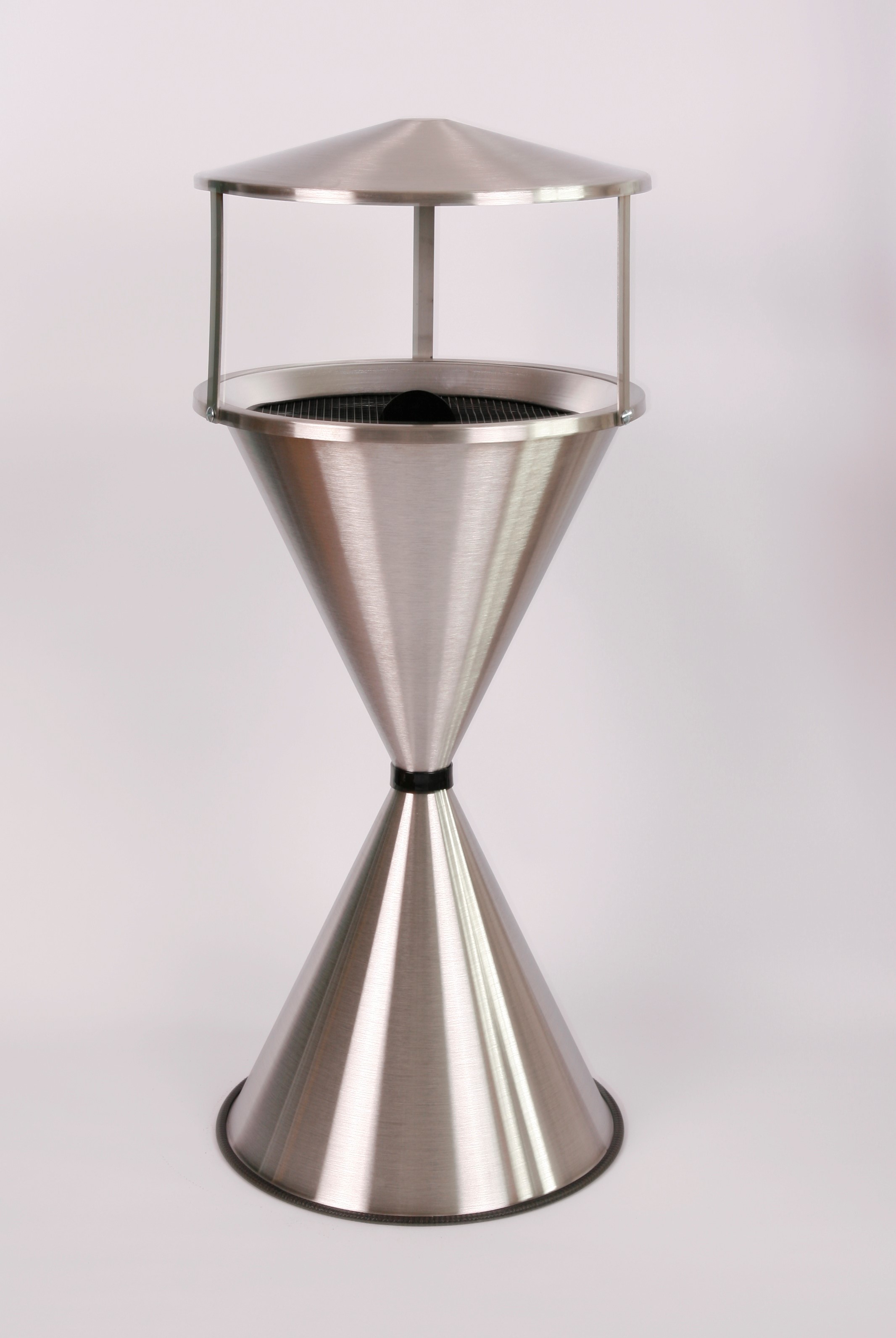 Standaschenbecher Diabola mit Dach 71x40cm Edelstahl SZAGATO Aschenbecher groß Stand-Aschenbecher außen Aschenbecher stehend Aschenbecher für draußen