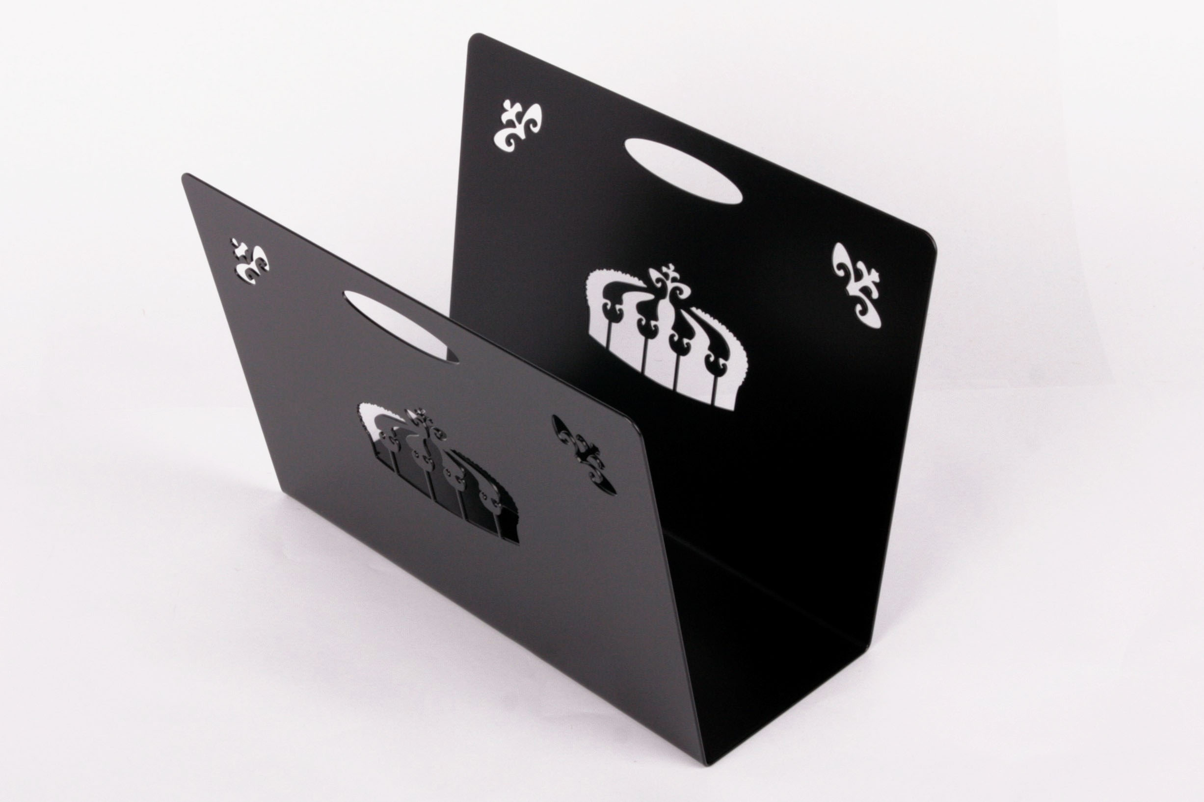 Zeitungsständer Crown 23x32x12cm schwarz SZAGATO Made in Germany  Zeitschriftenständer Metall Zeitschriftenhalter Zeitungshalter modern