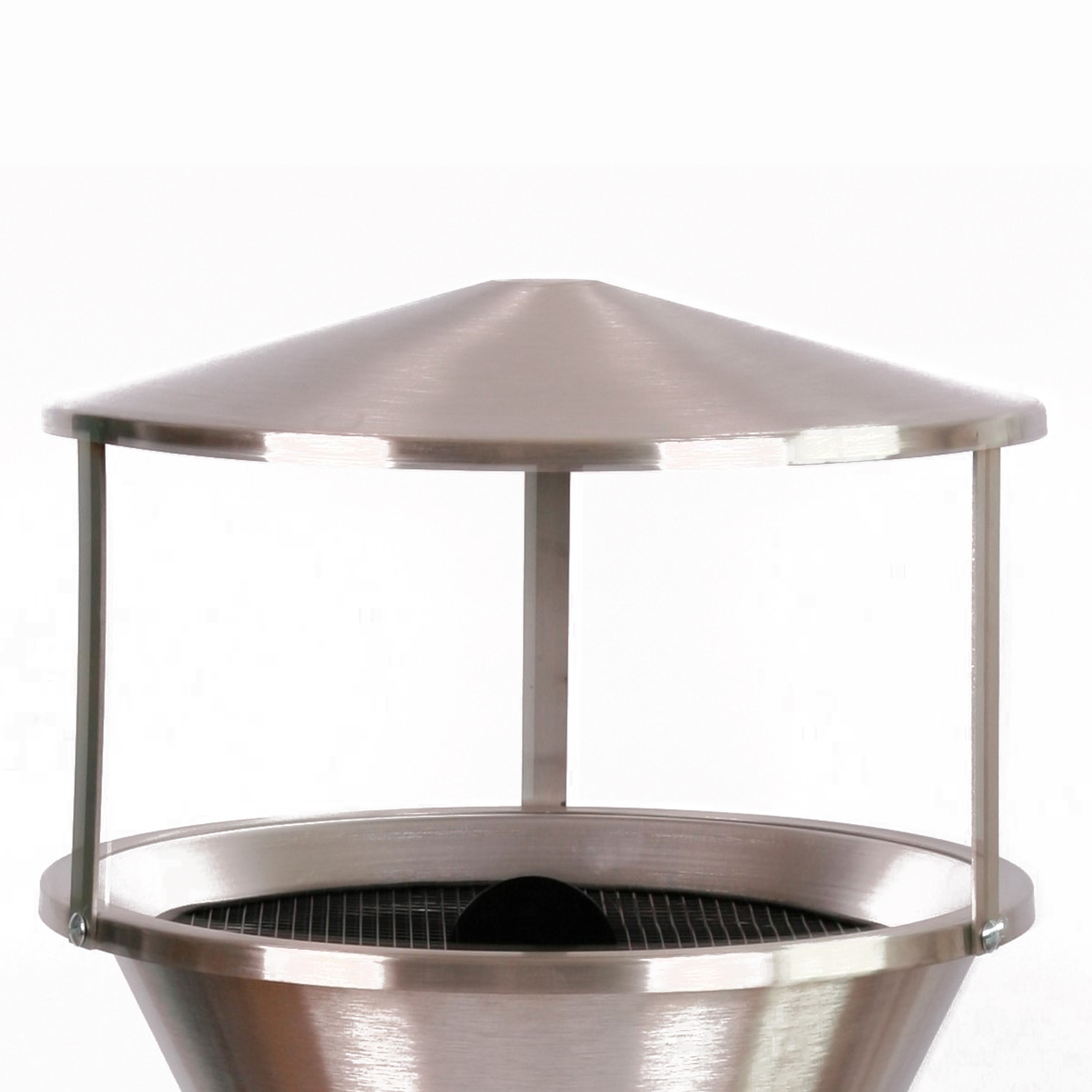 Standaschenbecher Diabola mit Dach 71x40cm Edelstahl SZAGATO Aschenbecher groß Stand-Aschenbecher außen Aschenbecher stehend Aschenbecher für draußen