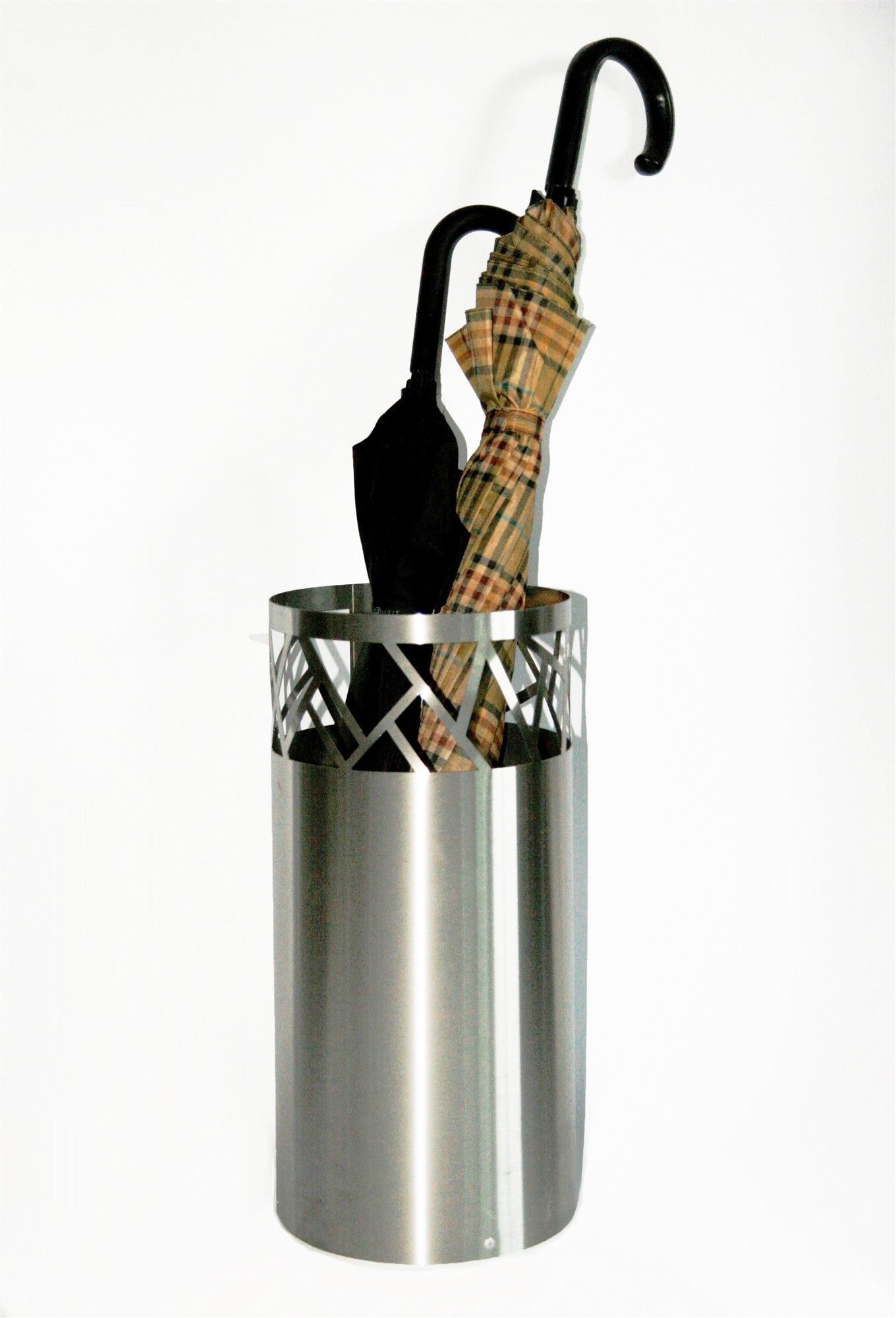 Schirmständer Design Fence 49xØ23cm Edelstahl matt SZAGATO Regenschirmständer Schirmständer große Schirme Schirmhalter moderne Regen-Schirmständer