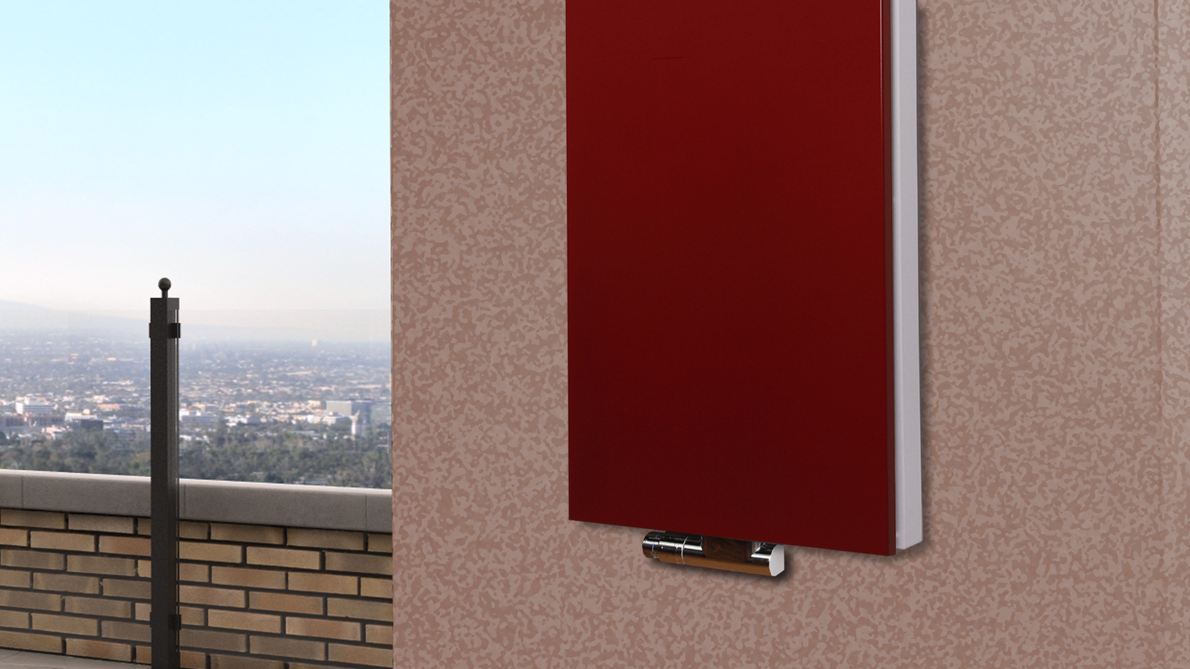 BADHEIZKÖRPER Design Mirror Steel 5 120x47cm 1458 Watt rot +1 Halter 50mm SZAGATO Designheizkörper Handtuchheizkörper Mittelanschluss Handtuchwärmer