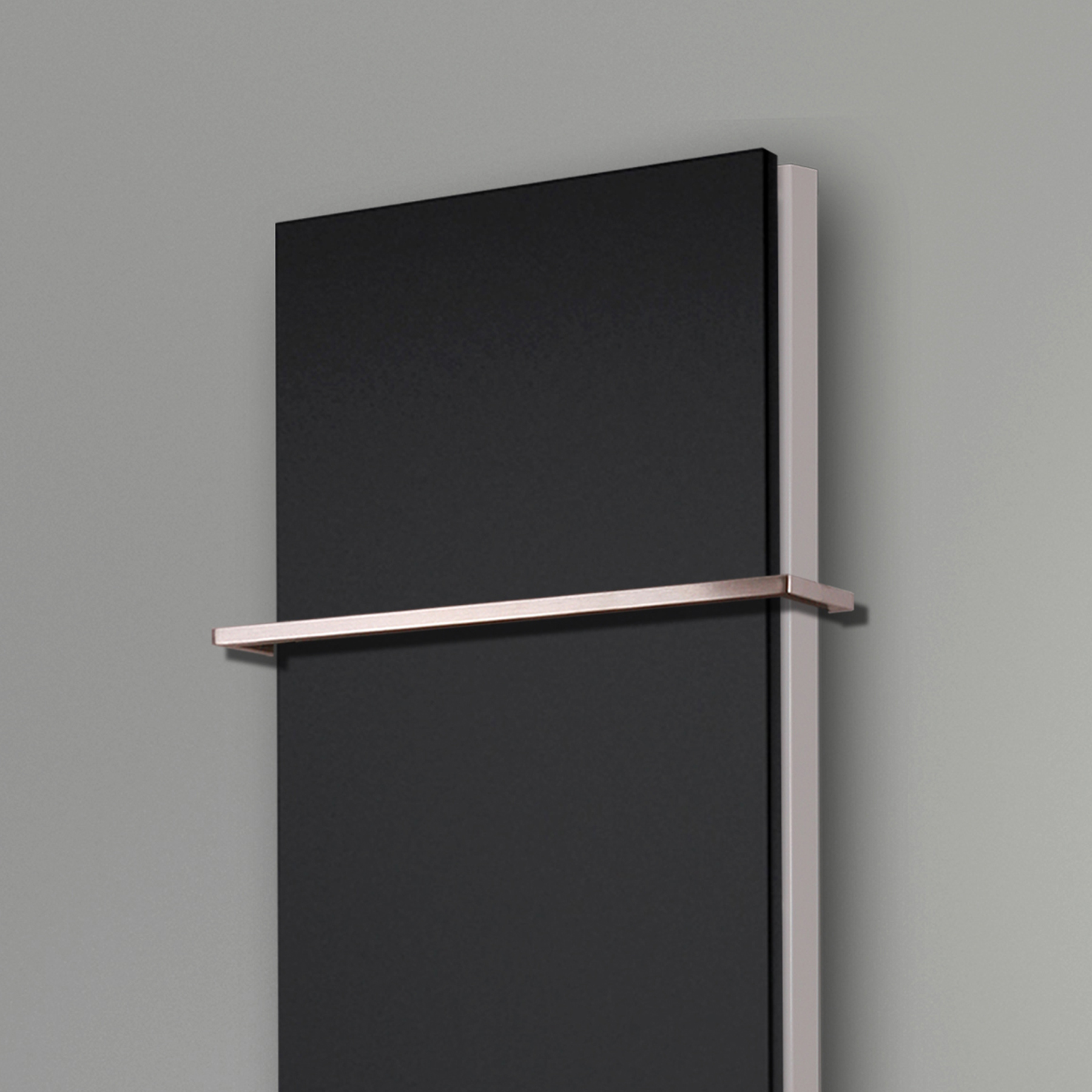 BADHEIZKÖRPER Design Mirror Steel 6 180x47cm 1964 Watt schwarz (+1 Halter 15mm) SZAGATO Designheizkörper Handtuchheizkörper mit Mittelanschluss