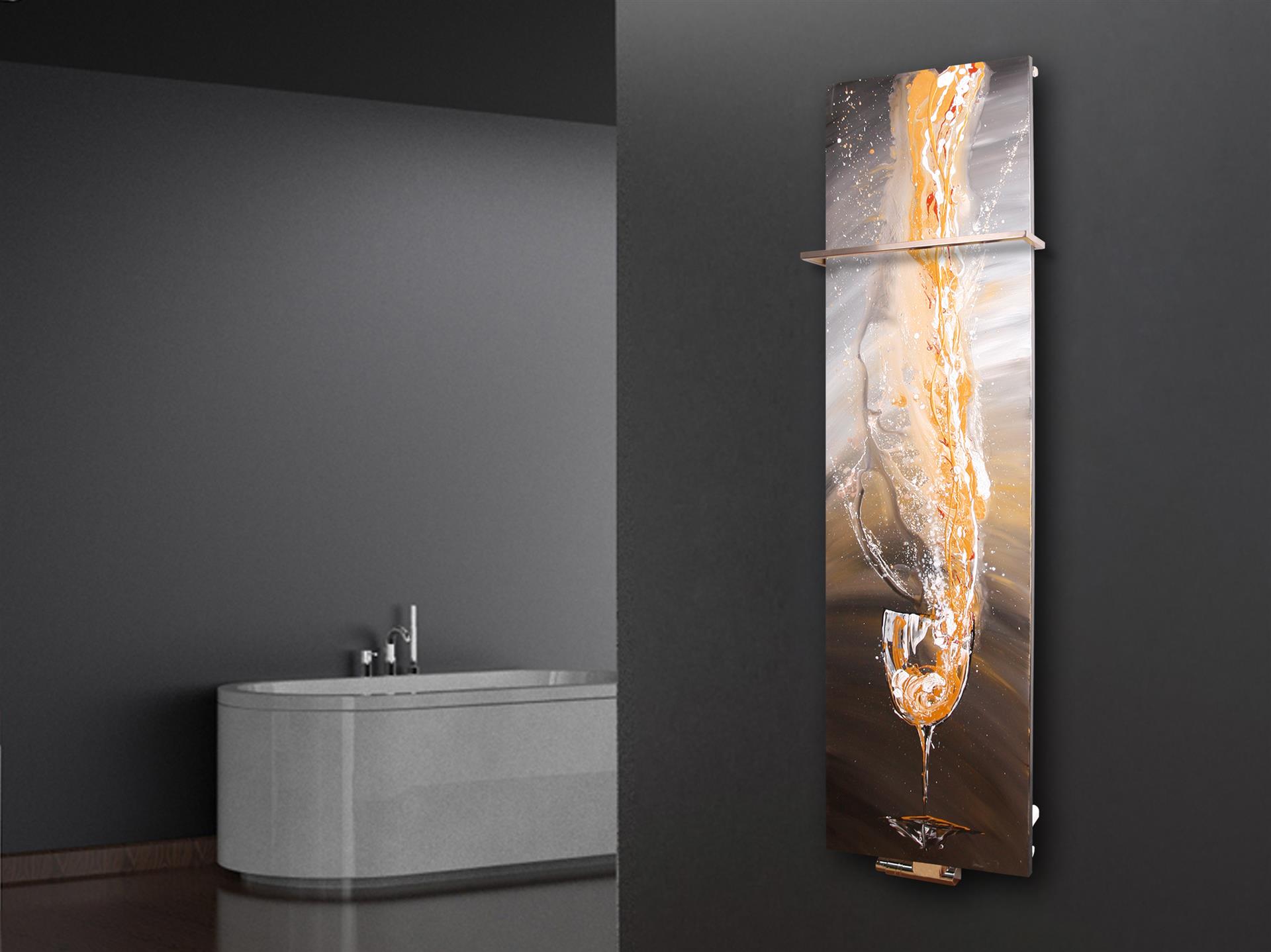 BADHEIZKÖRPER Vernissage Design 63 120x47cm 799 Watt Acryl (+1 Halter 15mm) SZAGATO Designheizkörper Handtuchheizkörpertelanschluss Handtuchwärmer