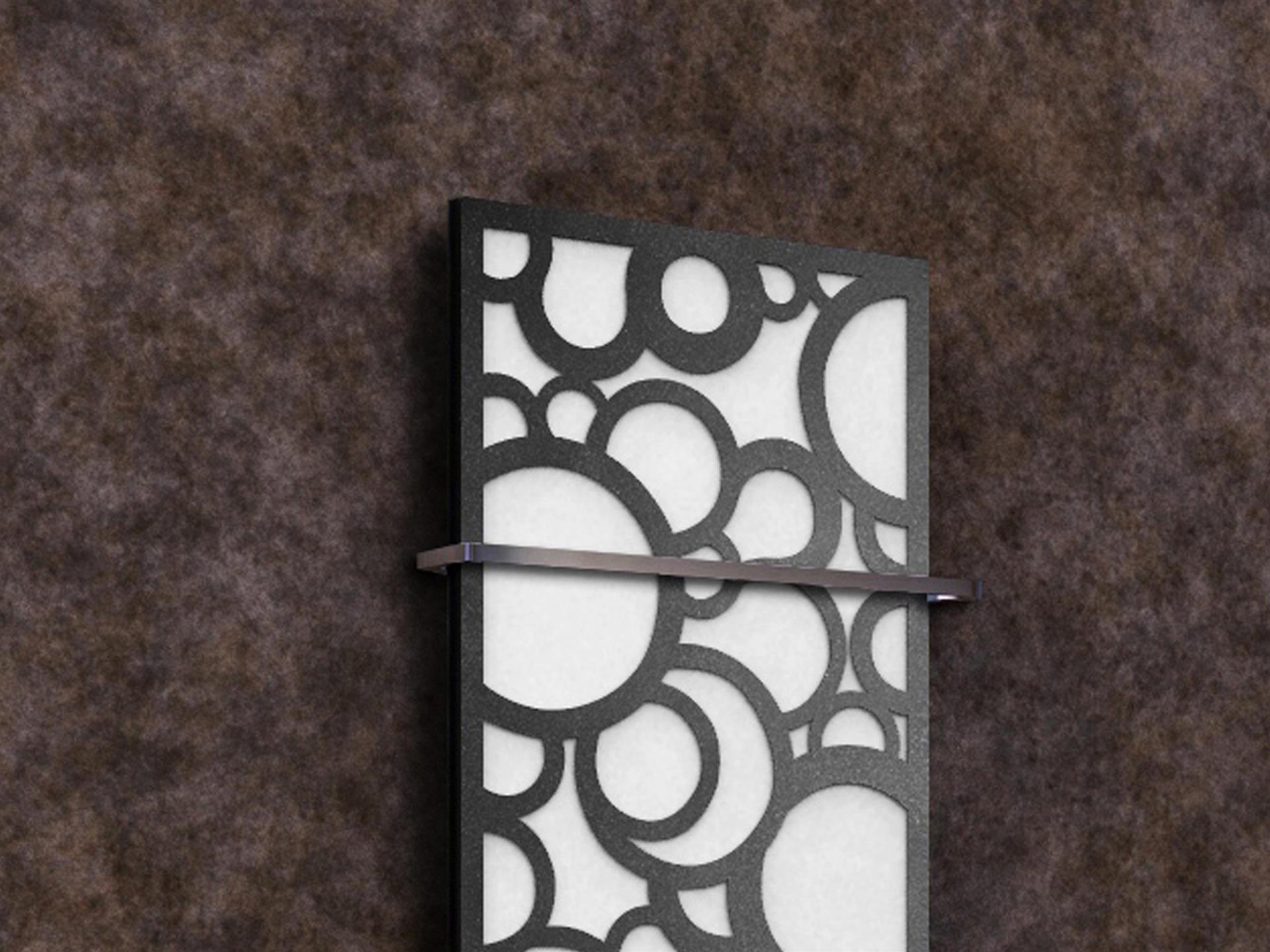 BADHEIZKÖRPER Design Kreta 2 120x47cm 799Watt weiß anthrazit - moonstone (+1 Halter 15mm) SZAGATO Designheizkörper mit Mittelanschluss Handtuchwärmer