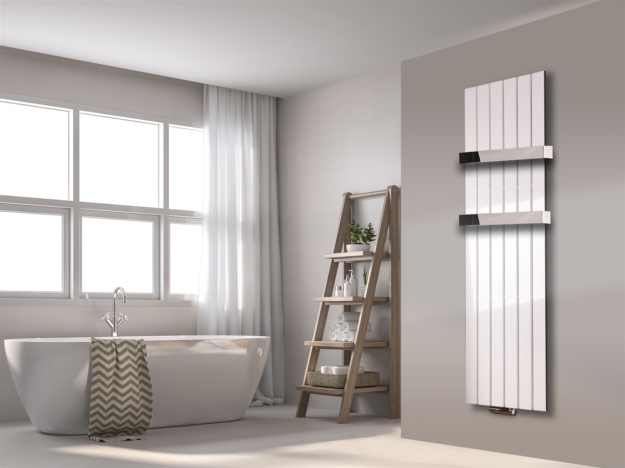 BADHEIZKÖRPER Design Peking 3 180x47cm 1118 Watt weiß (+2 Halter 50mm Hochglanz) SZAGATO Designheizkörper Handtuchheizkörper mit Mittelanschluss