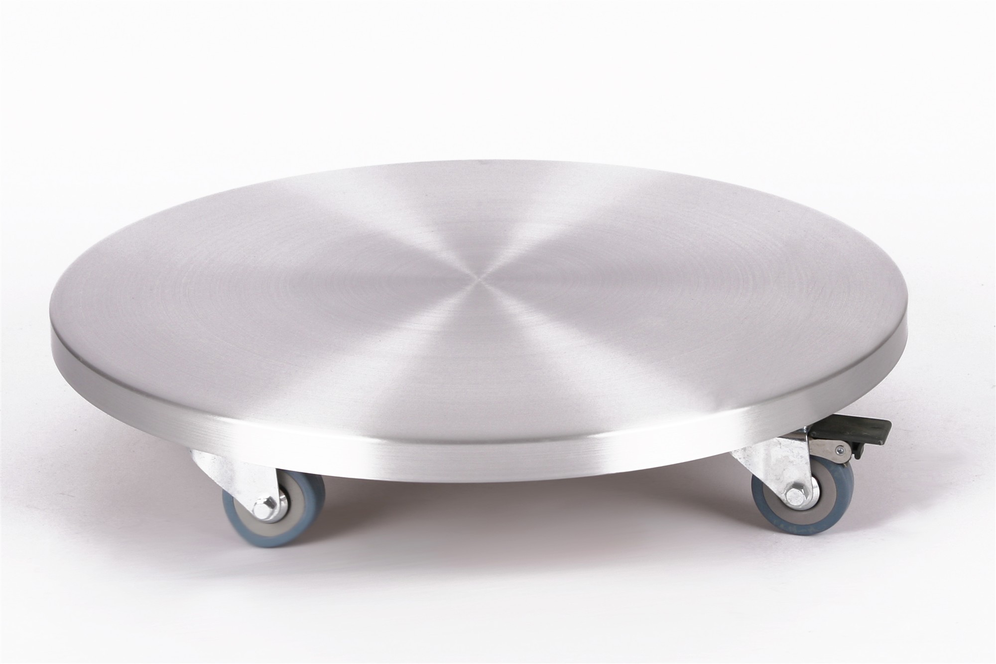 Rollbrett Pflanzenroller Ø46cm ALU 150 kg PU-Rolle +Bremse SZAGATO Made in Germany Blumenuntersetzer Möbelroller Outdoor Blumenroller Transportroller