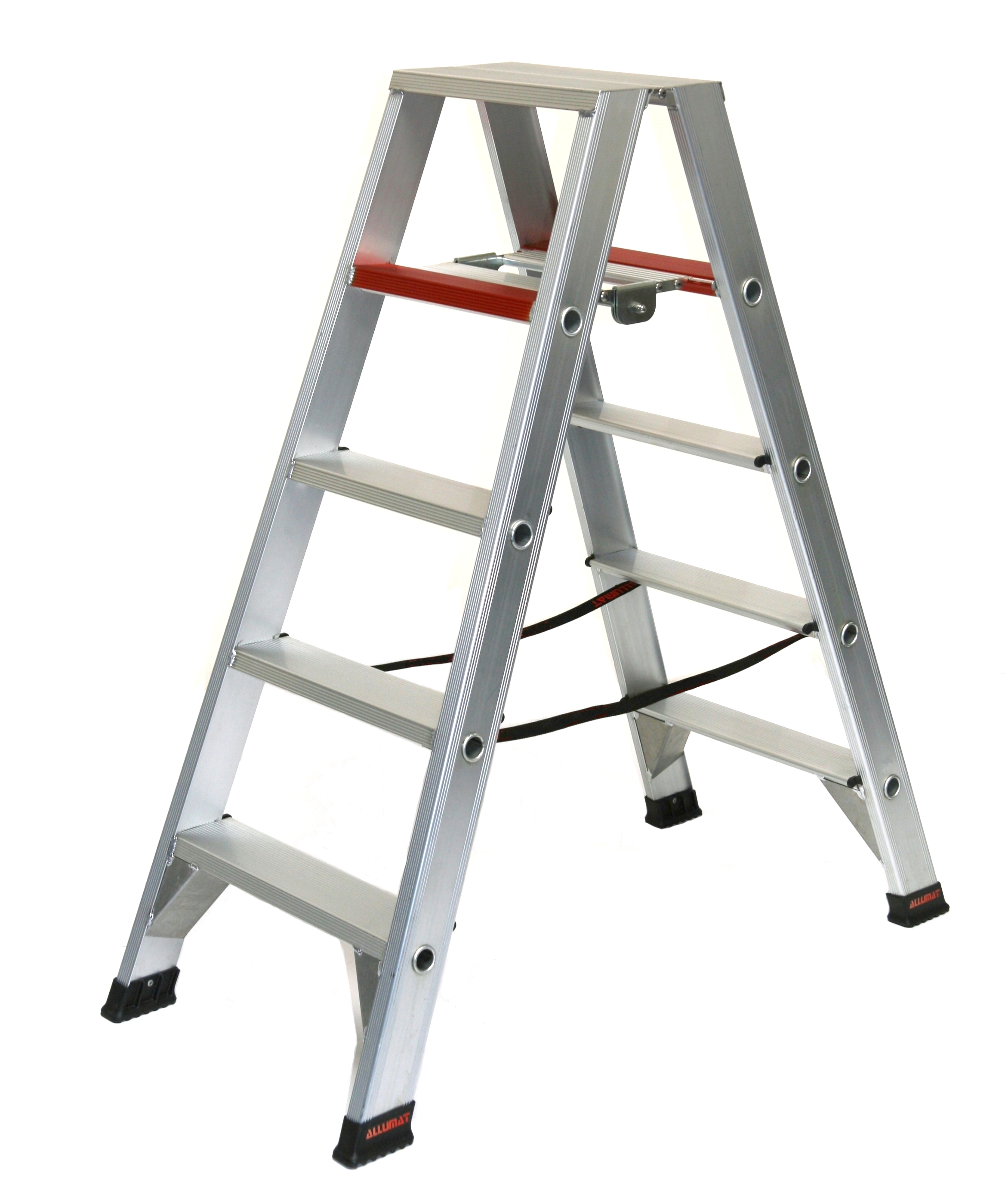 Stehleiter 2x5 Stufen Profi Länge 140cm 140x58x23cm Alu SZAGATO Stufenleiter Standleiter Haushaltsleiter Bockleiter Doppelstufenleiter Malerleiter