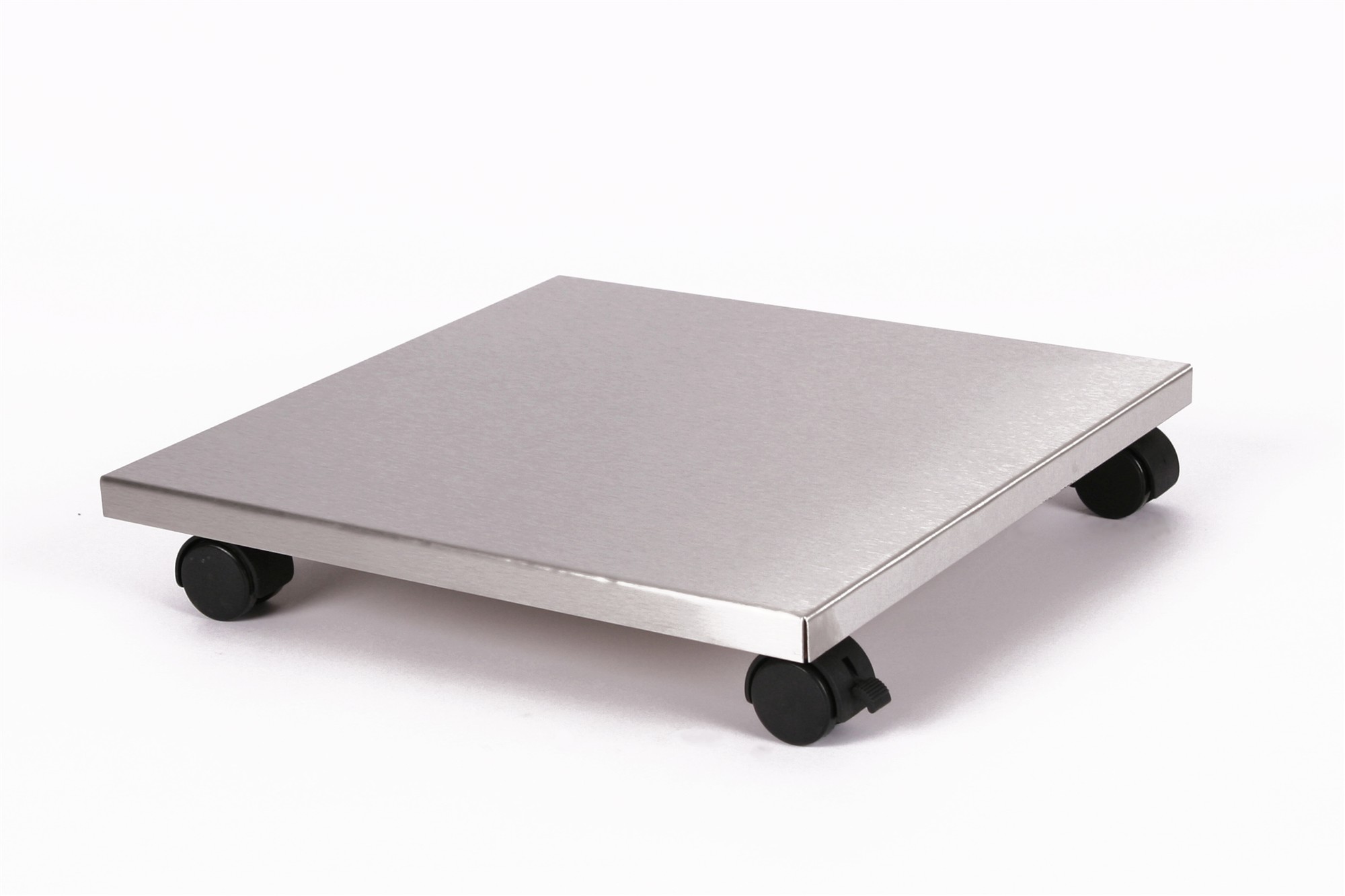 Rollbrett Pflanzenroller 40x40cm Edelstahl 100 kg Bürorollen + Bremse SZAGATO Made in Germany Blumenuntersetzer Möbelroller Outdoor Blumenroller