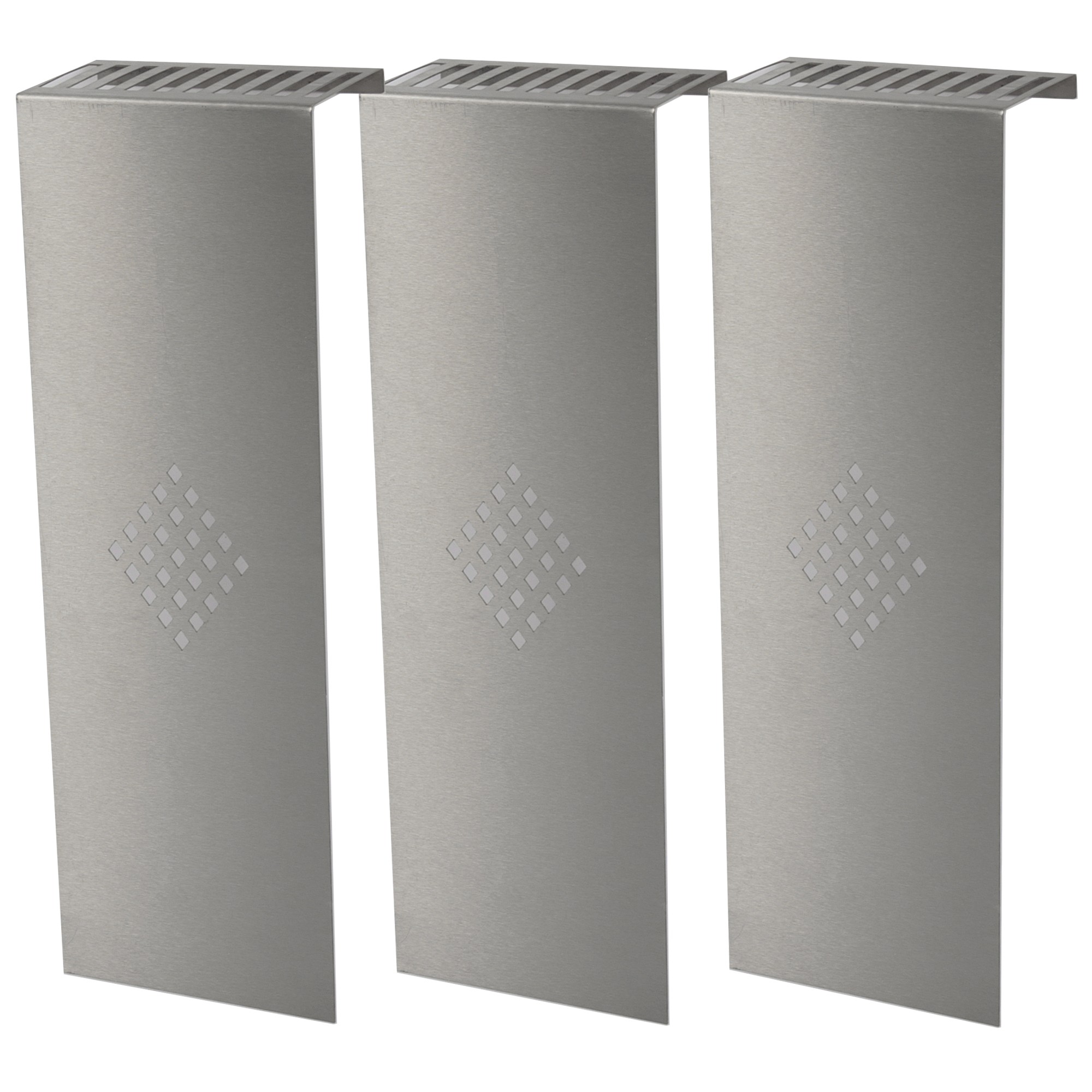 Heizkörperverkleidung Edelstahl 60 x 20cm Design Raute (SET=3 Stück) SZAGATO Heizungsverkleidung Verkleidung Heizkörper Abdeckung für Heizkörper