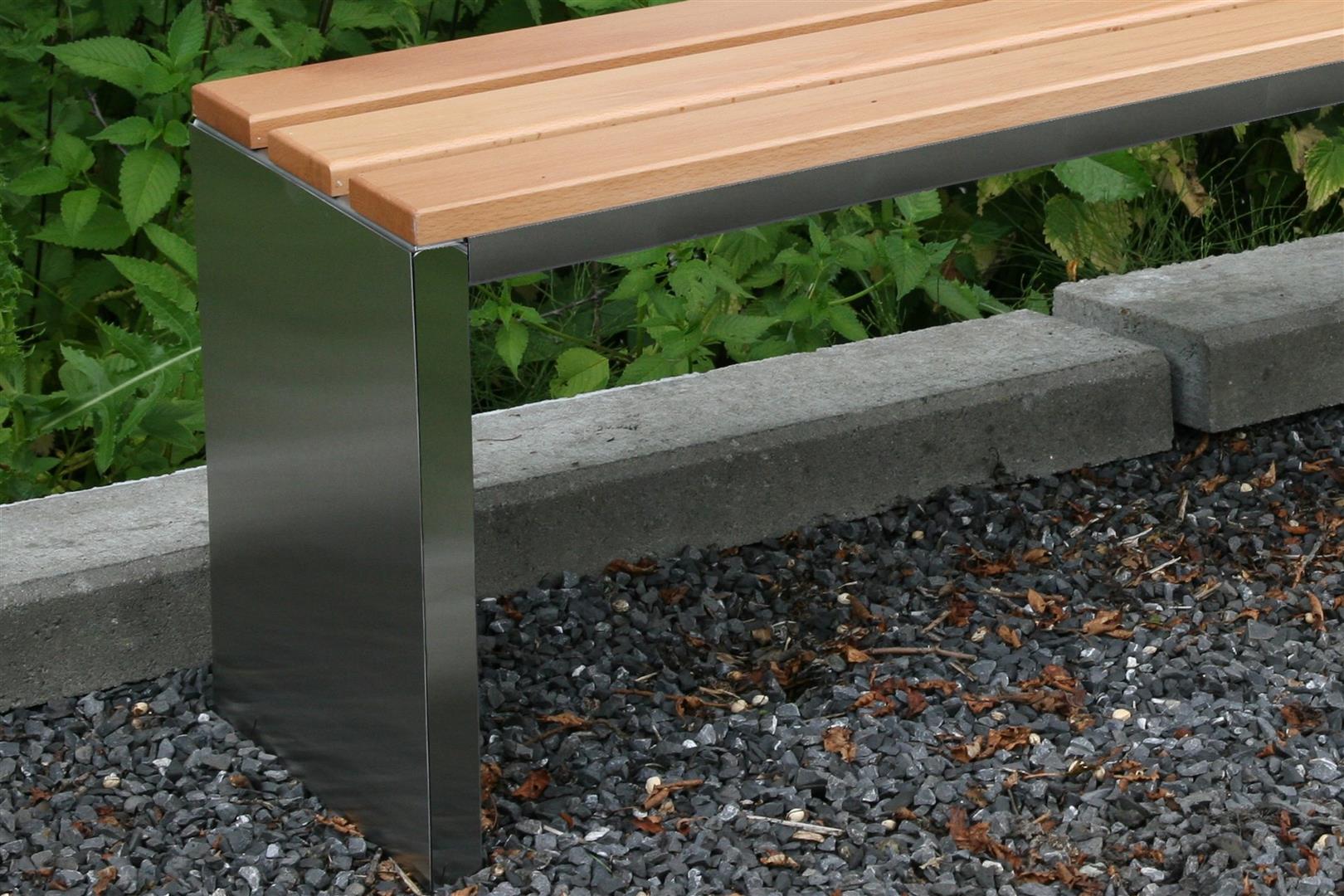 Parkbank, BxTxH: 150x30x40 cm, (D-Form) Edelstahl SZAGATO Made in Germany Sitzbank Metall Umkleidebank Parkbank wetterfest Parkbänke