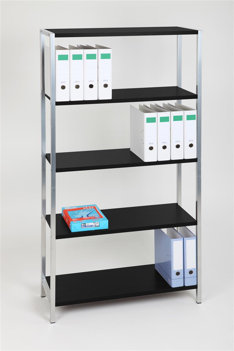 Büroregal für Ordner Officeline 180x85x30cm 5 Böden 60 KG schwarz SZAGATO Büroregal für Ordner Ordnerregal Ordner Regal Ordnerregale Regal für Ordner