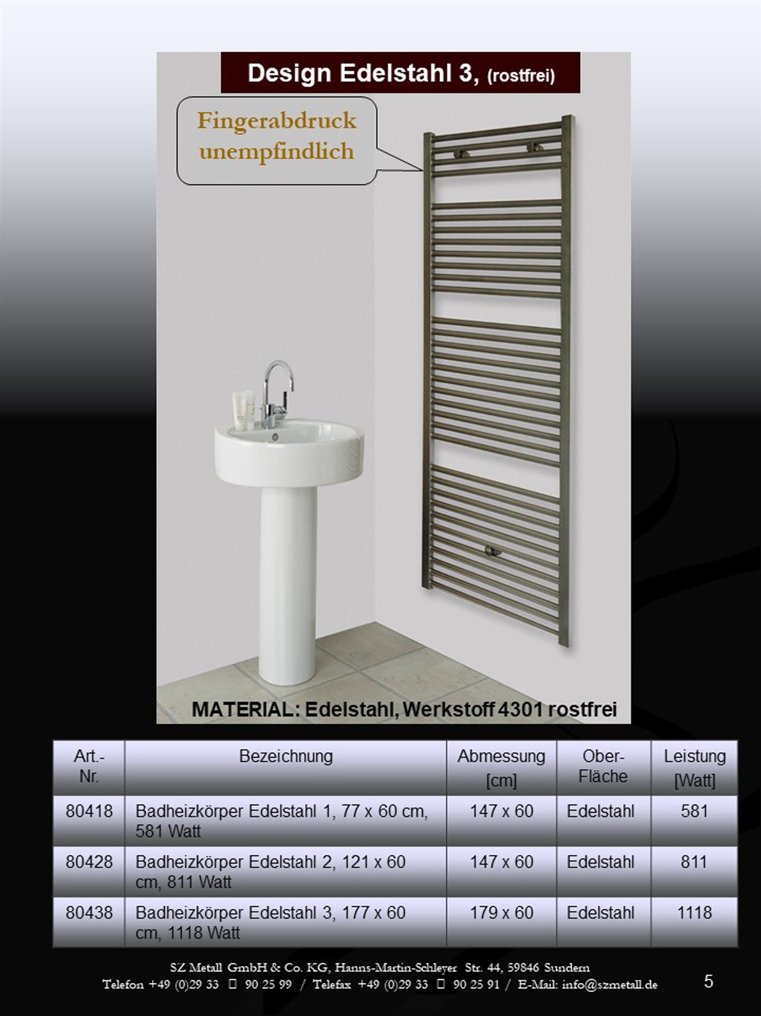 BADHEIZKÖRPER Design Hamburg 3 177 x 60 cm, 1118 Watt SZAGATO Design Heizkörper Handtuchheizkörper Seitenanschluss Handtuchwärmer mit Seitenanschluss #1