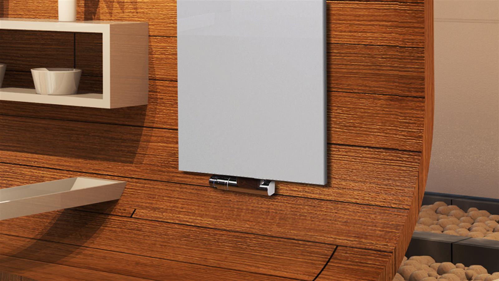 BADHEIZKÖRPER Design Mirror Steel 3 180x47cm 1118 Watt weiß (+1 Halter glänzend 50mm) SZAGATO Designheizkörper Handtuchheizkörper Mittelanschluss