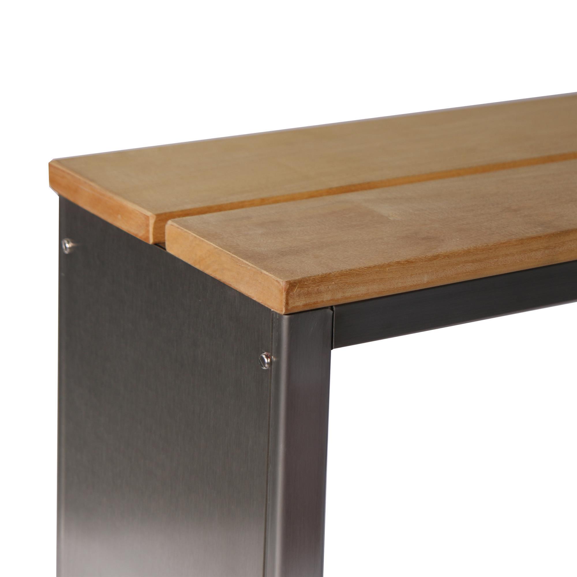 Parkbank, BxTxH: 100x30x40 cm, (D-Form) Edelstahl SZAGATO Made in Germany Sitzbank Metall Umkleidebank Parkbank wetterfest Parkbänke