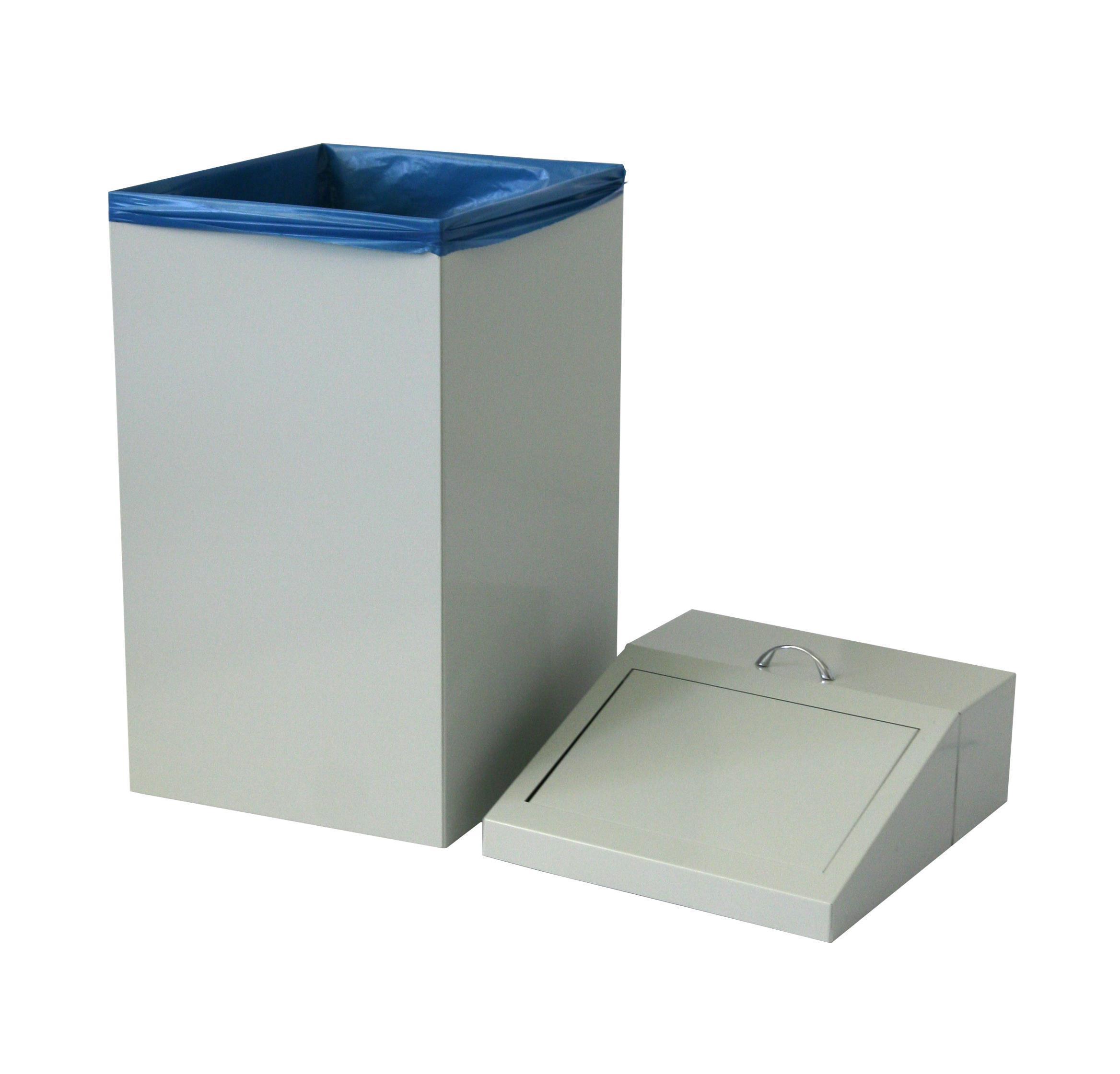 Abfallbehälter 54 ltr + Innenbehälter HxBxT 65x34x38 weiß SZAGATO Made in Germany Abfalleimer Abfallsammler Mülleimer großes Volumen Wertstoffsammler
