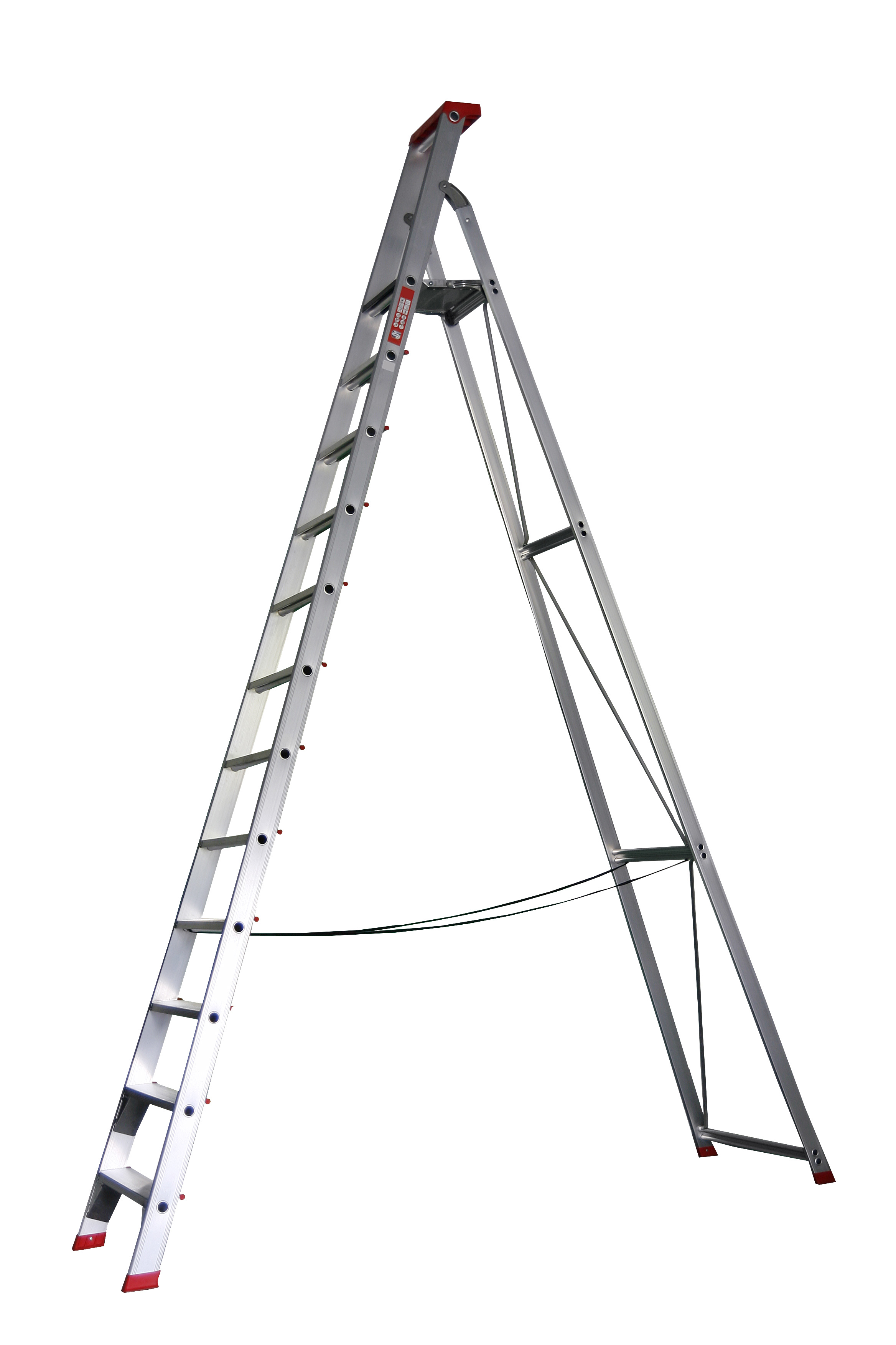 Stehleiter 12 Stufen Profi 392x82x16cm Alu SZAGATO 12 Stufen Leiter Alu Stehleiter 12-stufig Bockleiter 12 Stufen Haushaltsleiter 12 Stufen