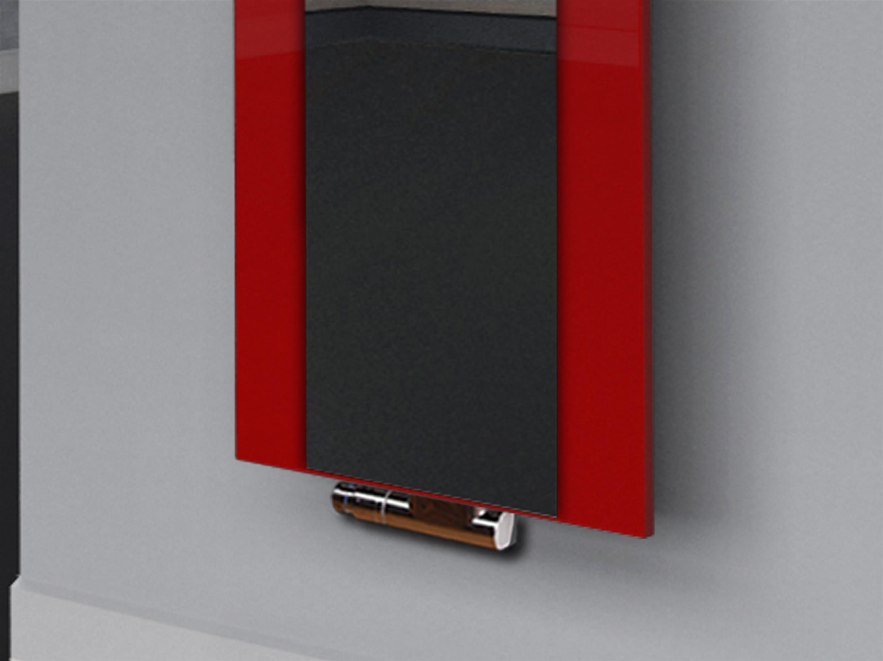 BADHEIZKÖRPER mit Spiegel Design Singapur 3 180x47cm 1118 Wat rot SZAGATO Designheizkörper Handtuchheizkörper mit Mittelanschluss Handtuchwärmer