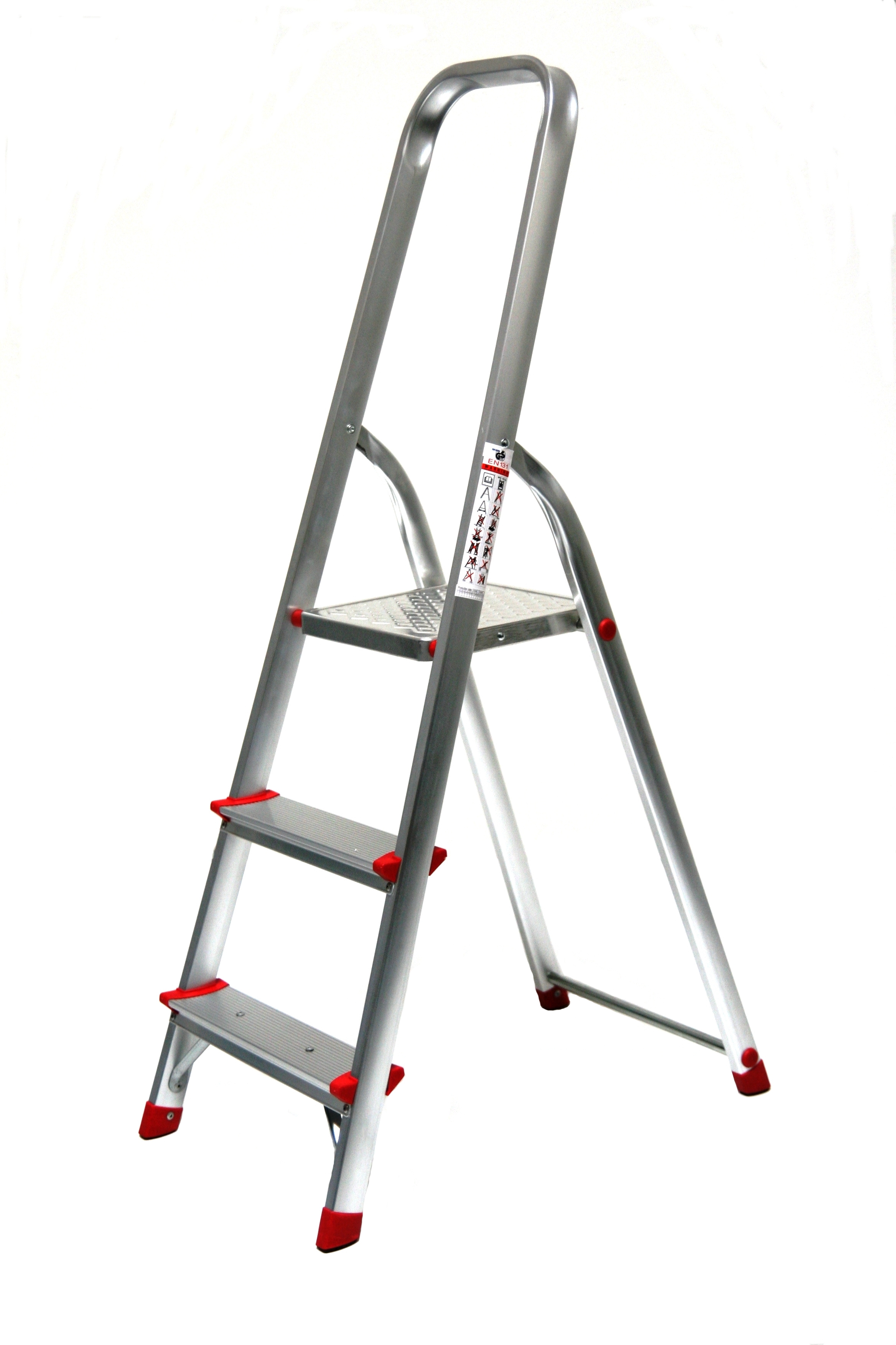 Stehleiter 3 Stufen 134x42cm Alu SZAGATO Stufenleiter 3 Stufen Stehleiter 3 Stufen Aluleiter 3 Stufen Haushaltsleiter 3 Stufen Bockleiter 3 Stufen