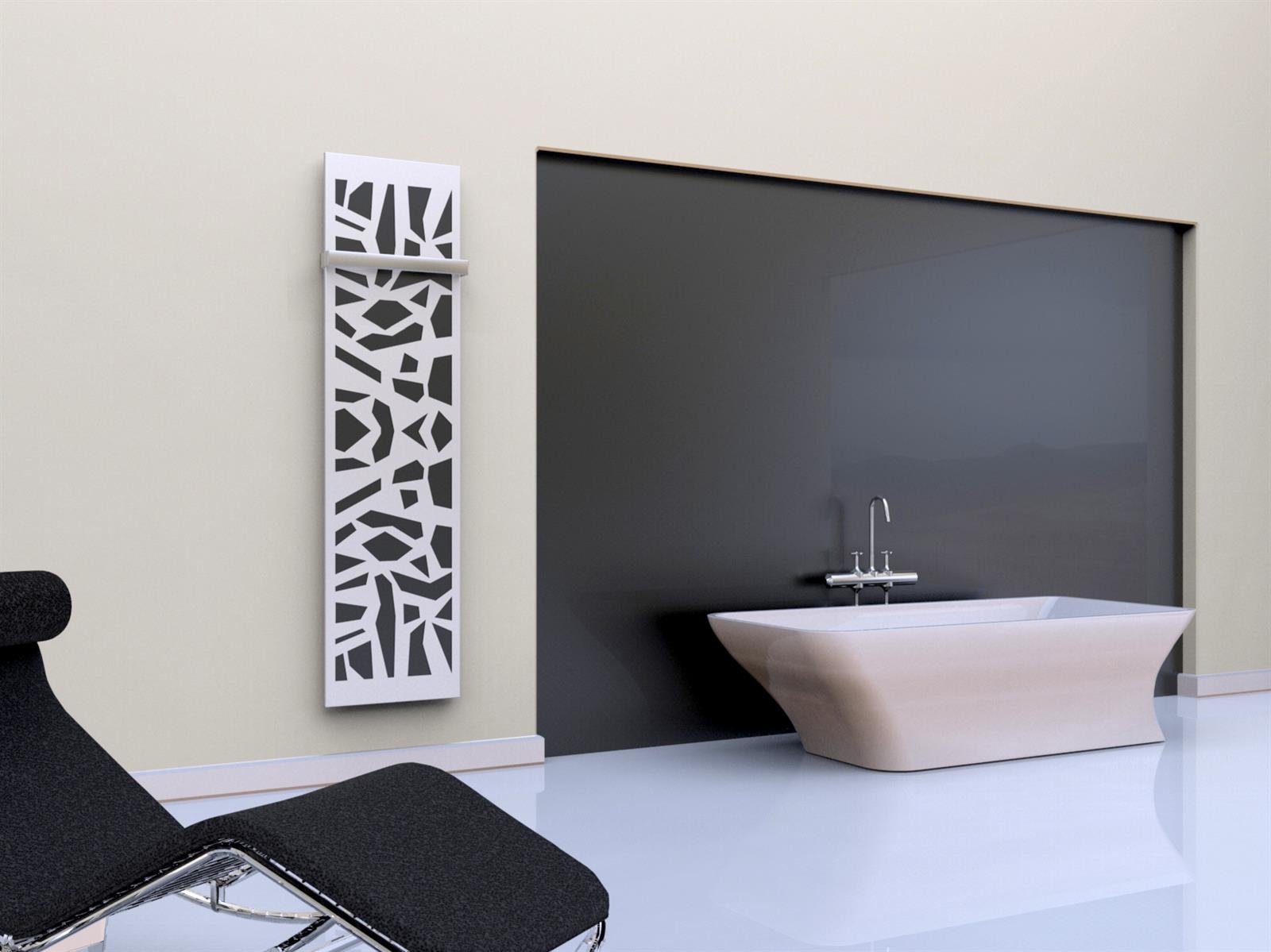 BADHEIZKÖRPER Design Mosaik 3 180x47cm 1118 Watt weiß (+1 Halter 50mm) SZAGATO Designheizkörper Handtuchheizkörper mit Mittelanschluss Handtuchwärmer