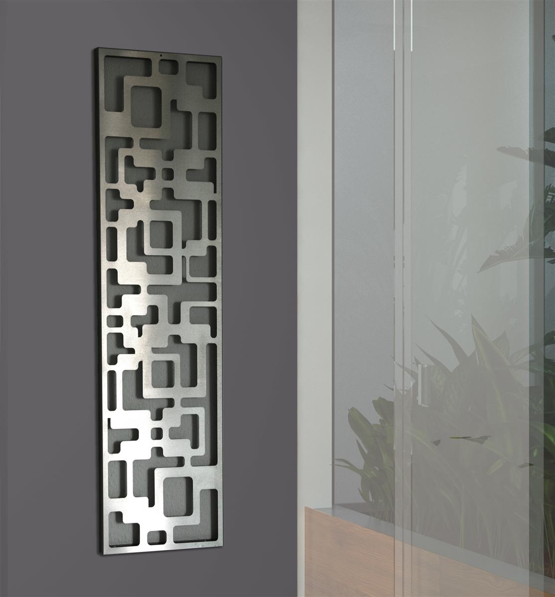 Garderobe Wandgarderobe Design Downtown 140x40cm Edelstahl matt SZAGATO Garderobe Metall Wand Garderobenpaneel Garderobenleiste Flurgarderobe Flur