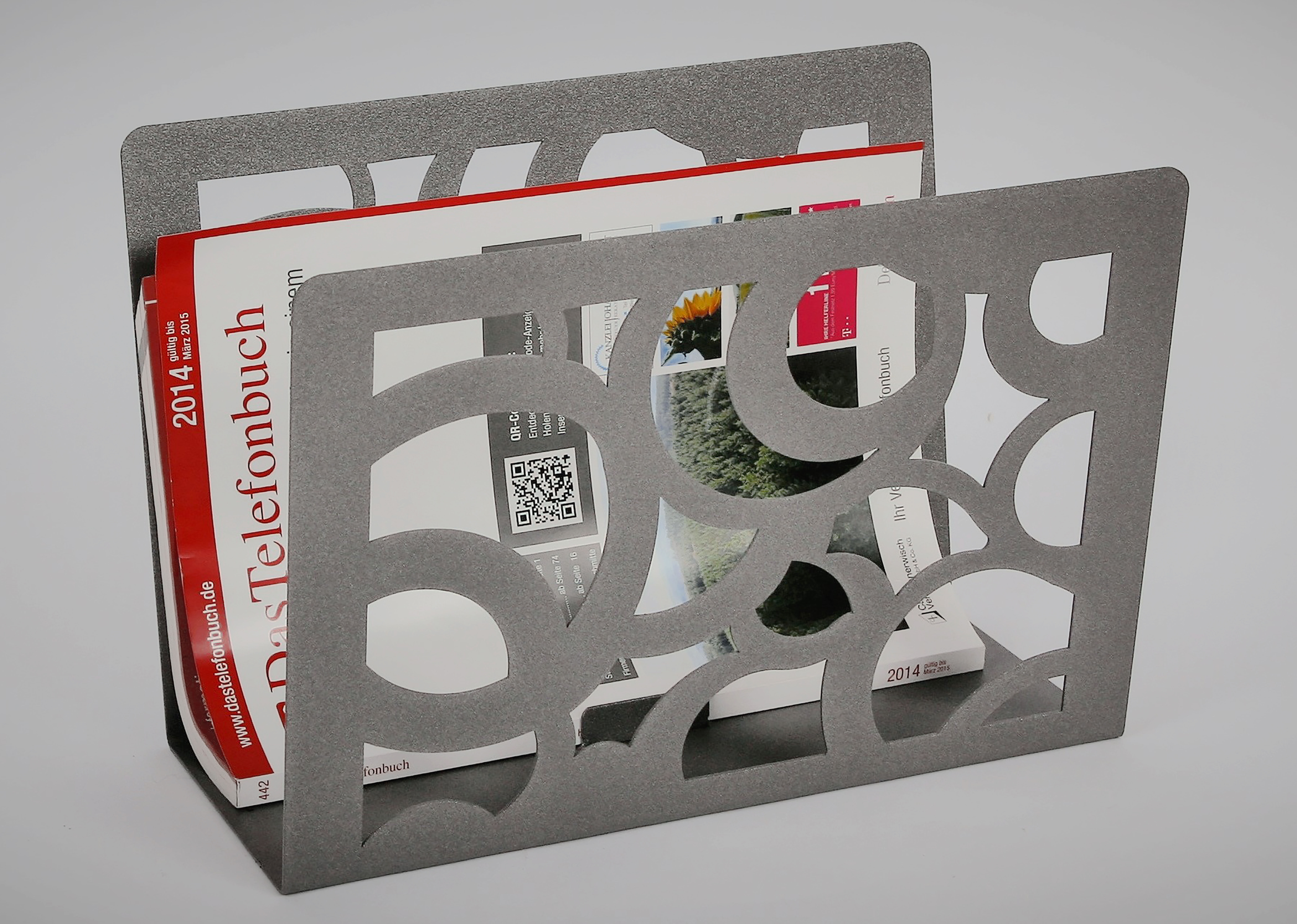 Zeitungsständer Circle 23x32x12cm grau SZAGATO Made in Germany  Zeitschriftenständer Metall Zeitschriftenhalter Zeitungshalter modern