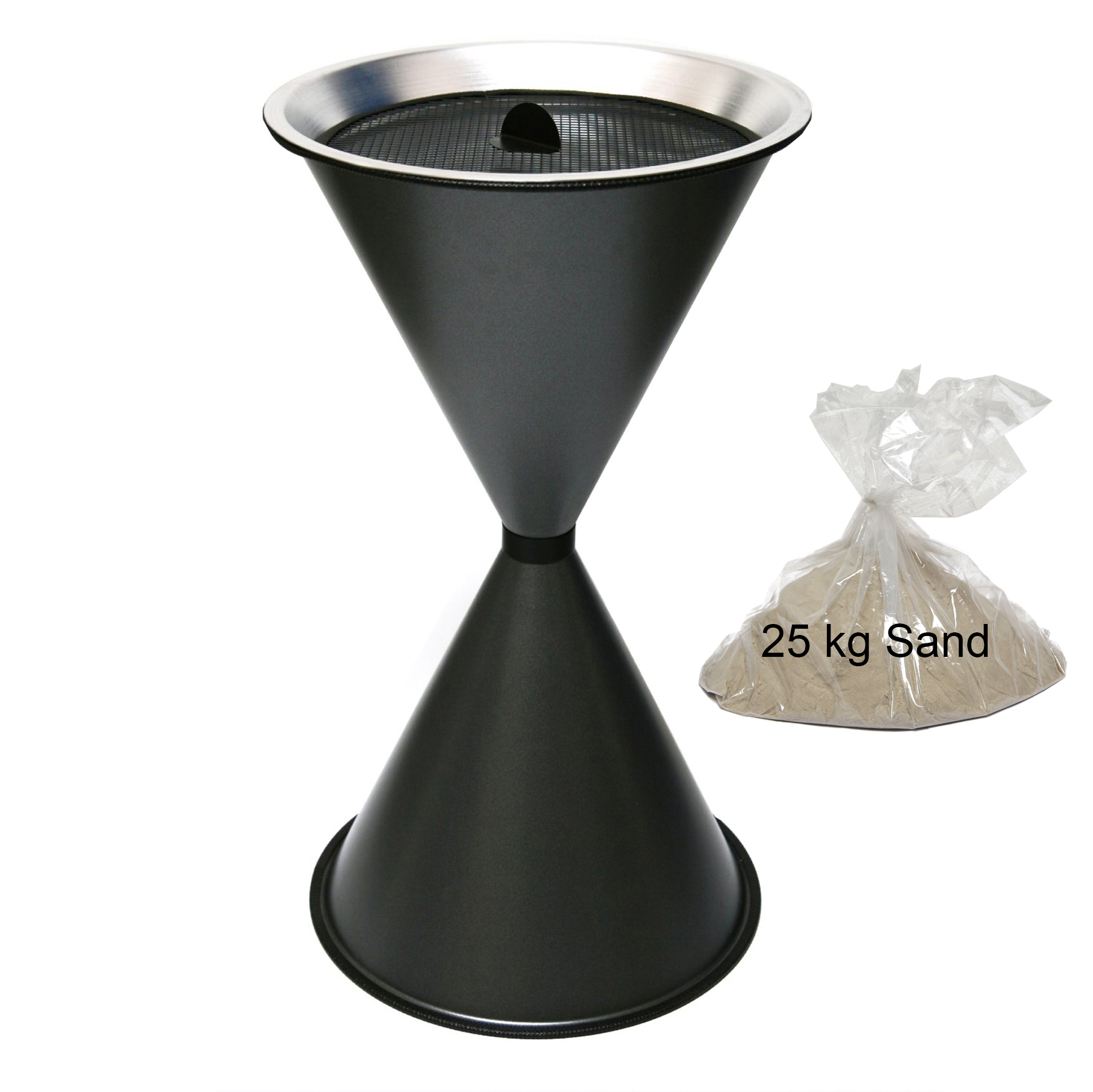 Stand Aschenbecher Diabolo 71x40cm graphit inkl. 25 kg Quarzsand SZAGATO Aschenbecher groß Stand-Aschenbecher außen Aschenbecher stehend draußen