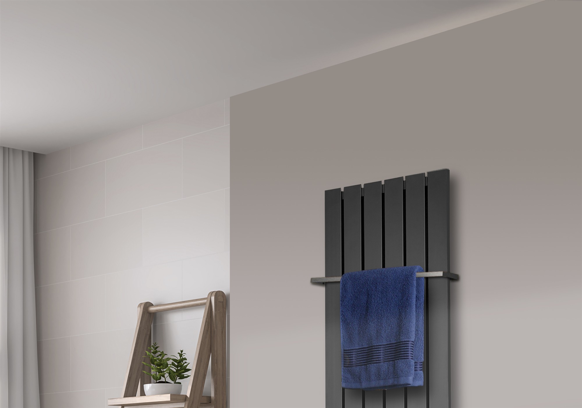 BADHEIZKÖRPER Design Peking 2 120x47cm 799 Watt anthrazit - moonstone (+1 Halter 15mm) SZAGATO Handtuchheizkörper mit Mittelanschluss Handtuchwärmer