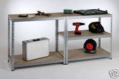 Werkbank-Regal 175 kg Profi I 90x180x60cm verzinkt SZAGATO Werkbank als Regal Werkbänk Metallregal Fachbodenregal Lagerregal Regalsystem