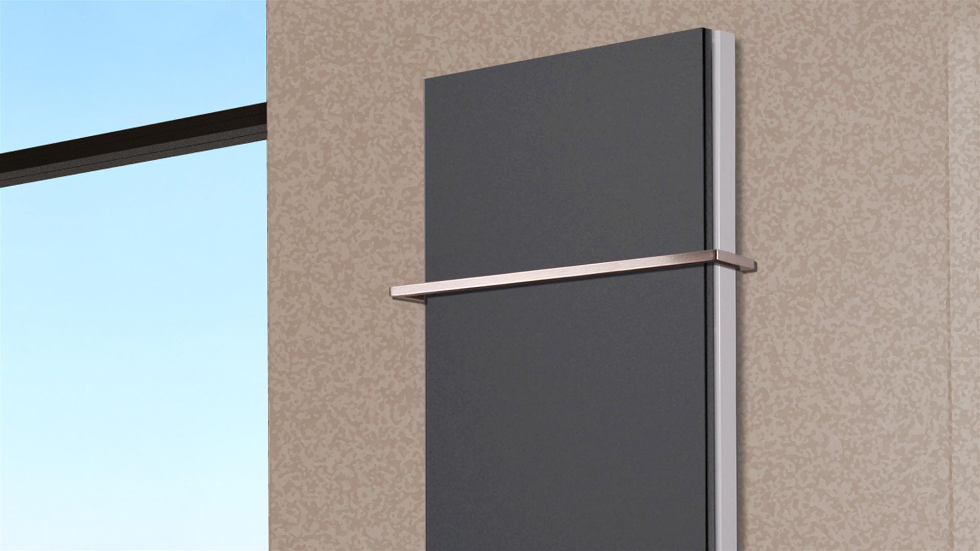 BADHEIZKÖRPER Design Mirror Steel 5 120x47cm 1458 Watt anthrazit (+1 Halter 15mm) SZAGATO Designheizkörper Handtuchheizkörper mit Mittelanschluss