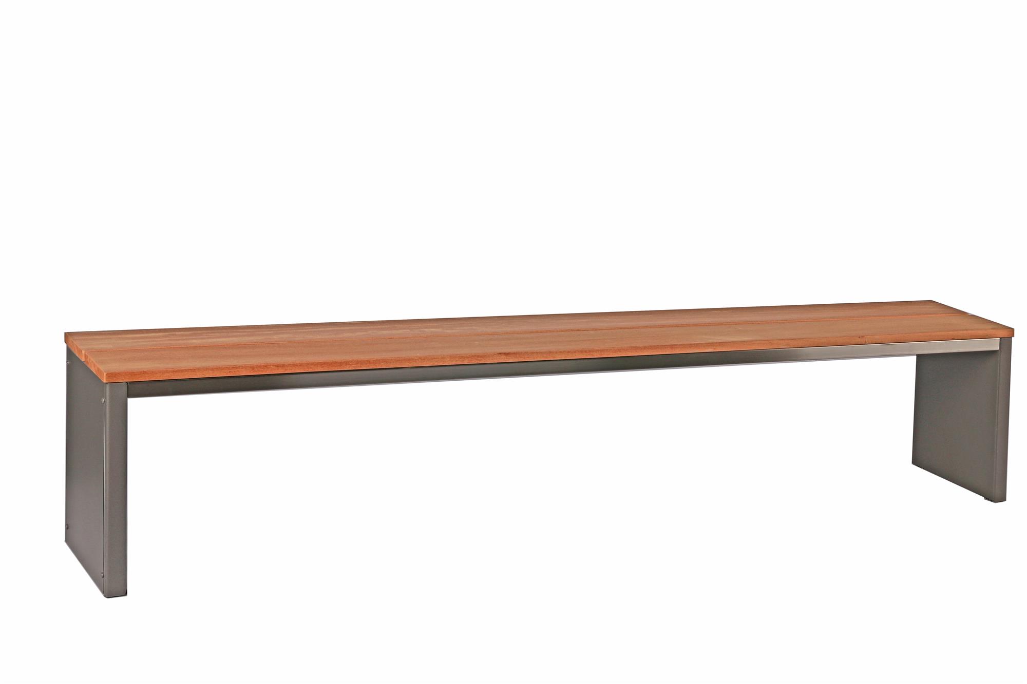 Parkbank, BxTxH: 200x30x40 cm, (D-Form) moonstone-grauSZAGATO Made in Germany Sitzbank Metall Umkleidebank Parkbank wetterfest Parkbänke