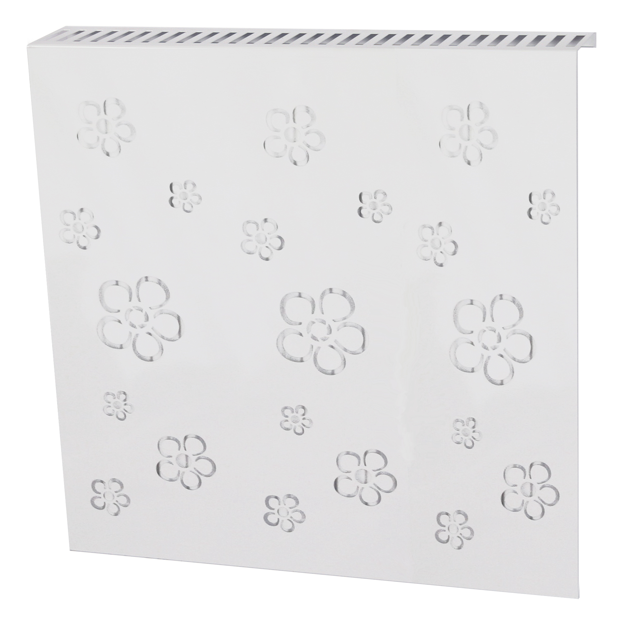Heizkörperverkleidung 60 x 60cm Flower Frame weiß (1 Stück) SZAGATO Heizungsverkleidung Verkleidung Heizkörper Abdeckung Heizkörper Heizungsabdeckung