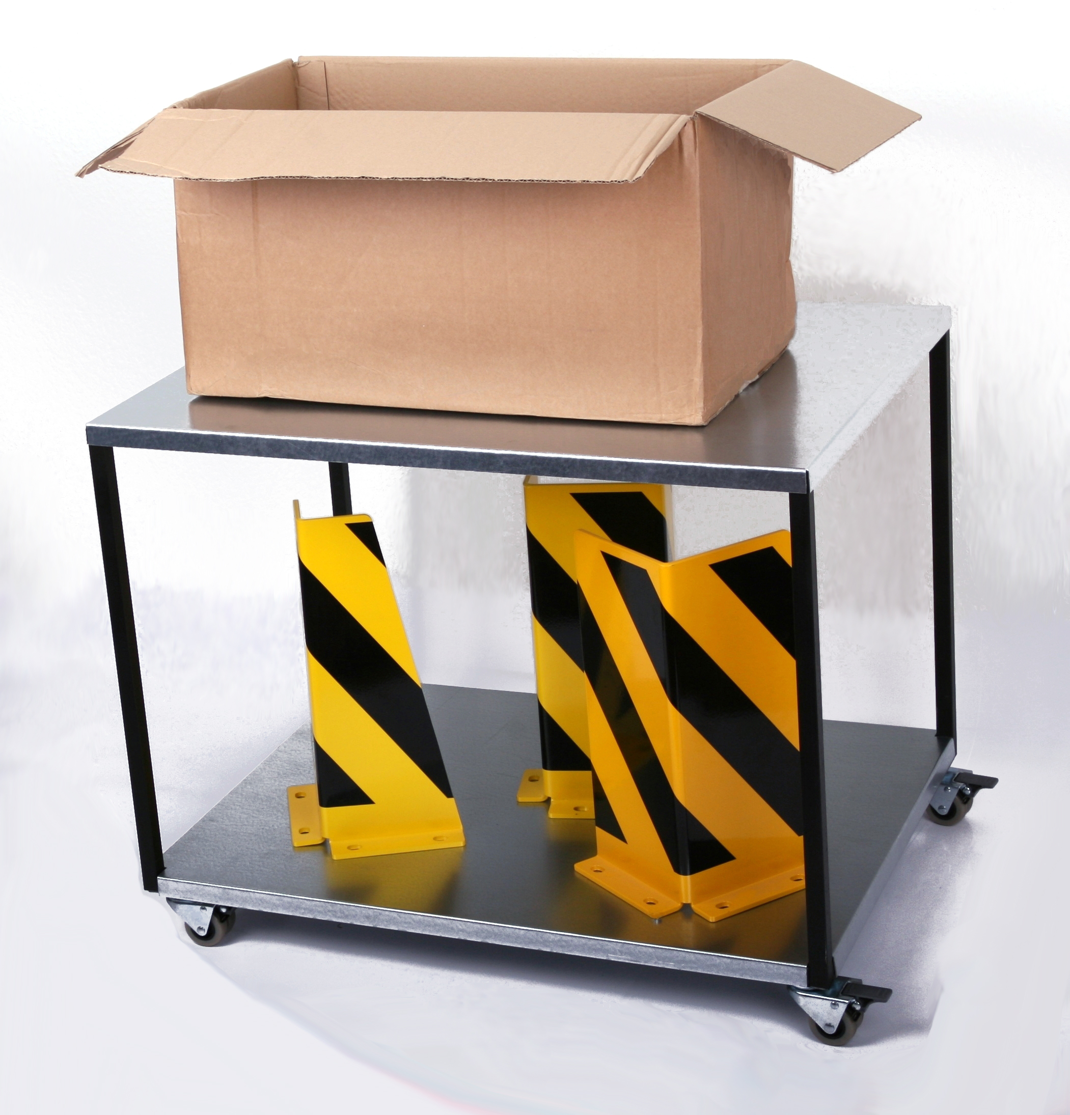 Rollwagen Packtisch  2 Böden verzinkt SZAGATO Transportwagen Packtisch Rollwagen Metall Transport Rollwagen Werkstatt Paketwagen #1