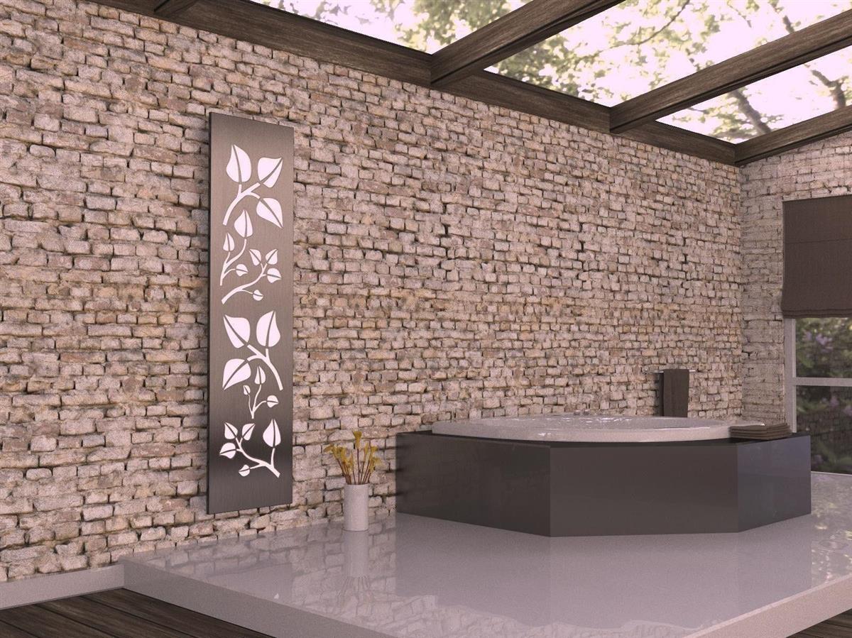 BADHEIZKÖRPER Design Leaves 3 180x47cm 1118 Watt Edelstahl matt SZAGATO Designheizkörper Handtuchheizkörper mit Mittelanschluss Handtuchwärmer