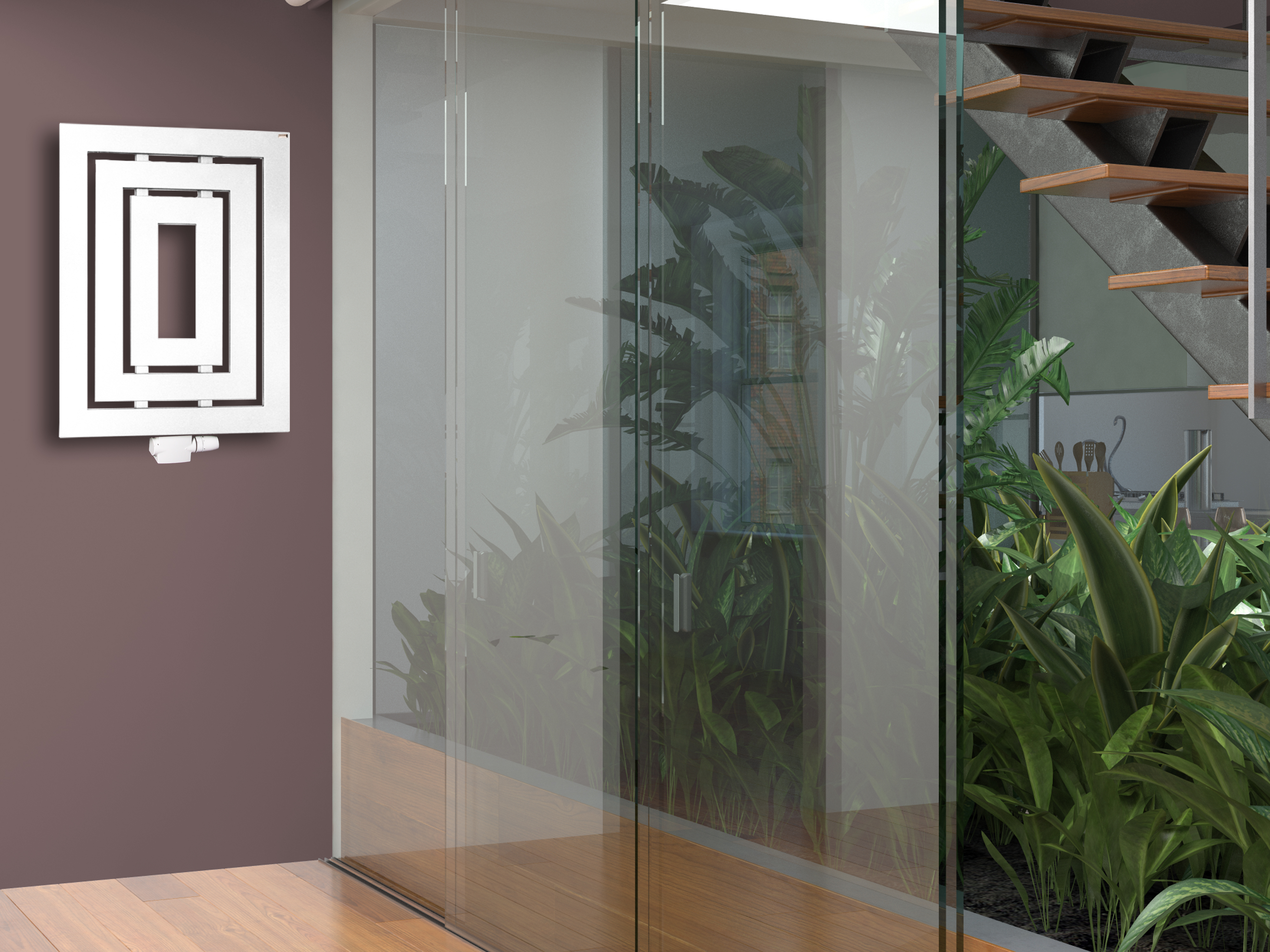 BADHEIZKÖRPER Design Insight 1 80x60cm 612 Watt weiß SZAGATO Designheizkörper Handtuchheizkörper mit Mittelanschluss Handtuchwärmer