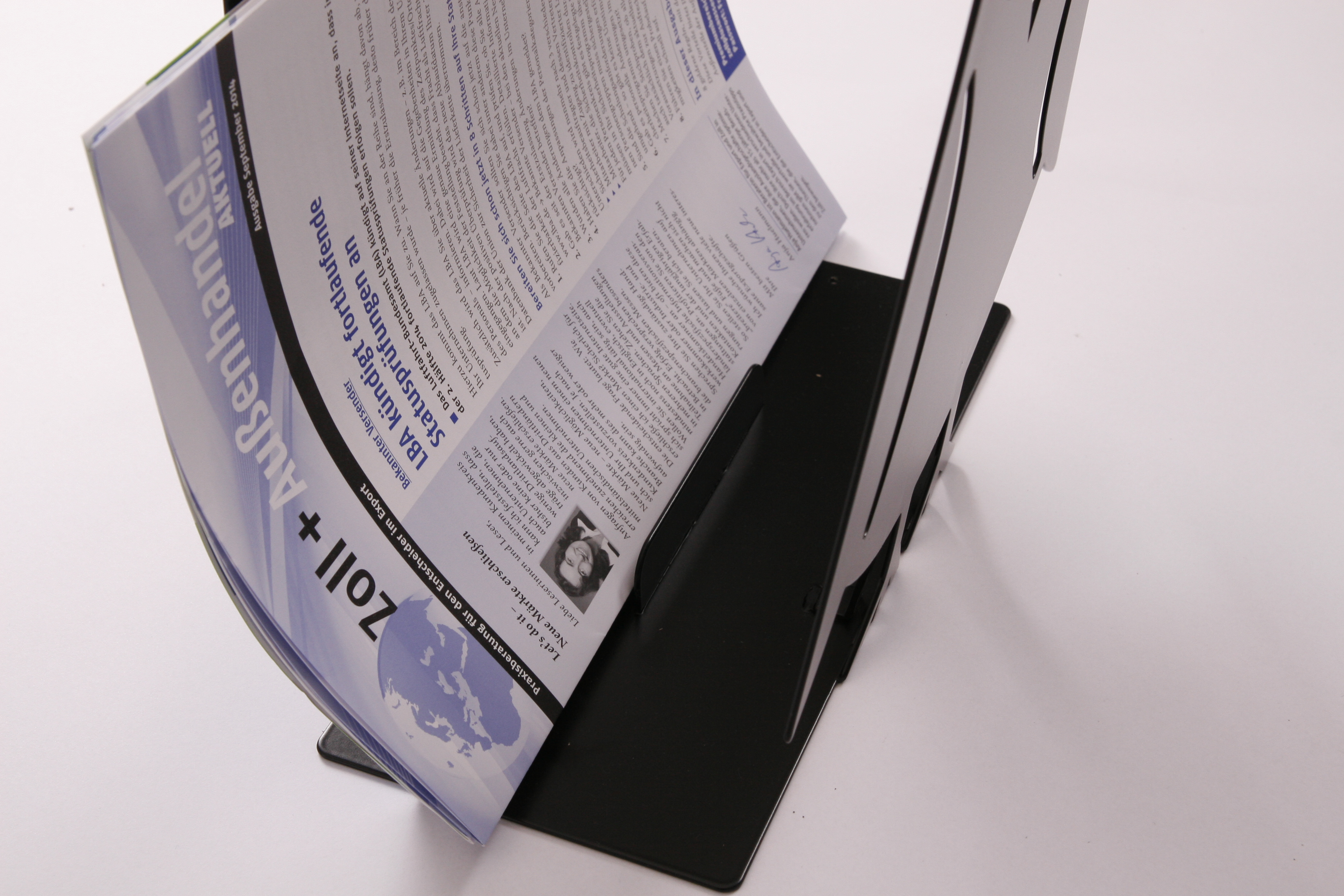 Zeitungsständer Eule solo 23x32x12cm schwarz SZAGATO Made in Germany  Zeitschriftenständer Metall Zeitschriftenhalter Zeitungshalter modern