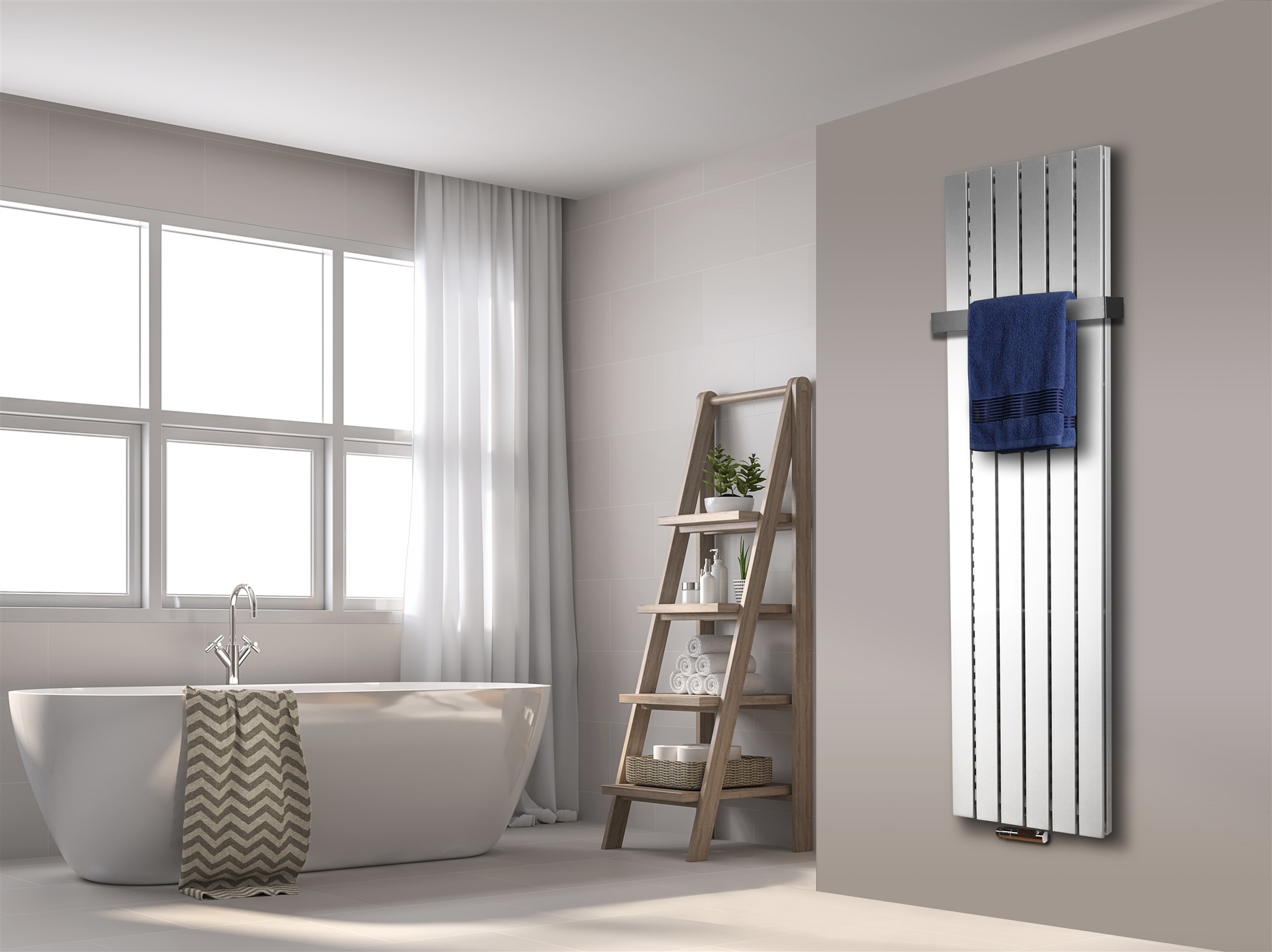 BADHEIZKÖRPER Design Peking 6 180x47cm 1964 Watt weiß (+1 Halter 50mm) SZAGATO Designheizkörper Handtuchheizkörper mit Mittelanschluss Handtuchwärmer